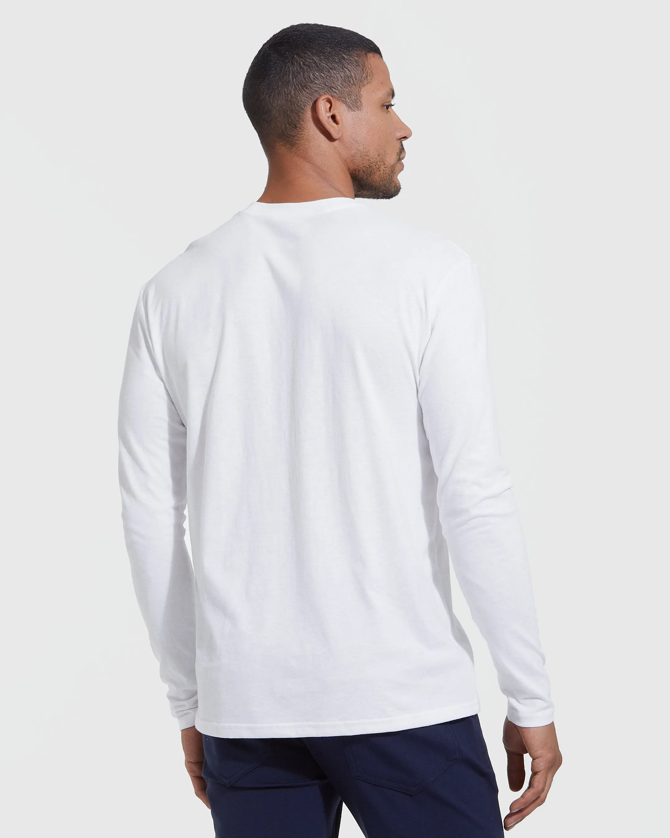 All White Long Sleeve Crew Neck 3-Pack sold by True Classic product image thumbnail 4