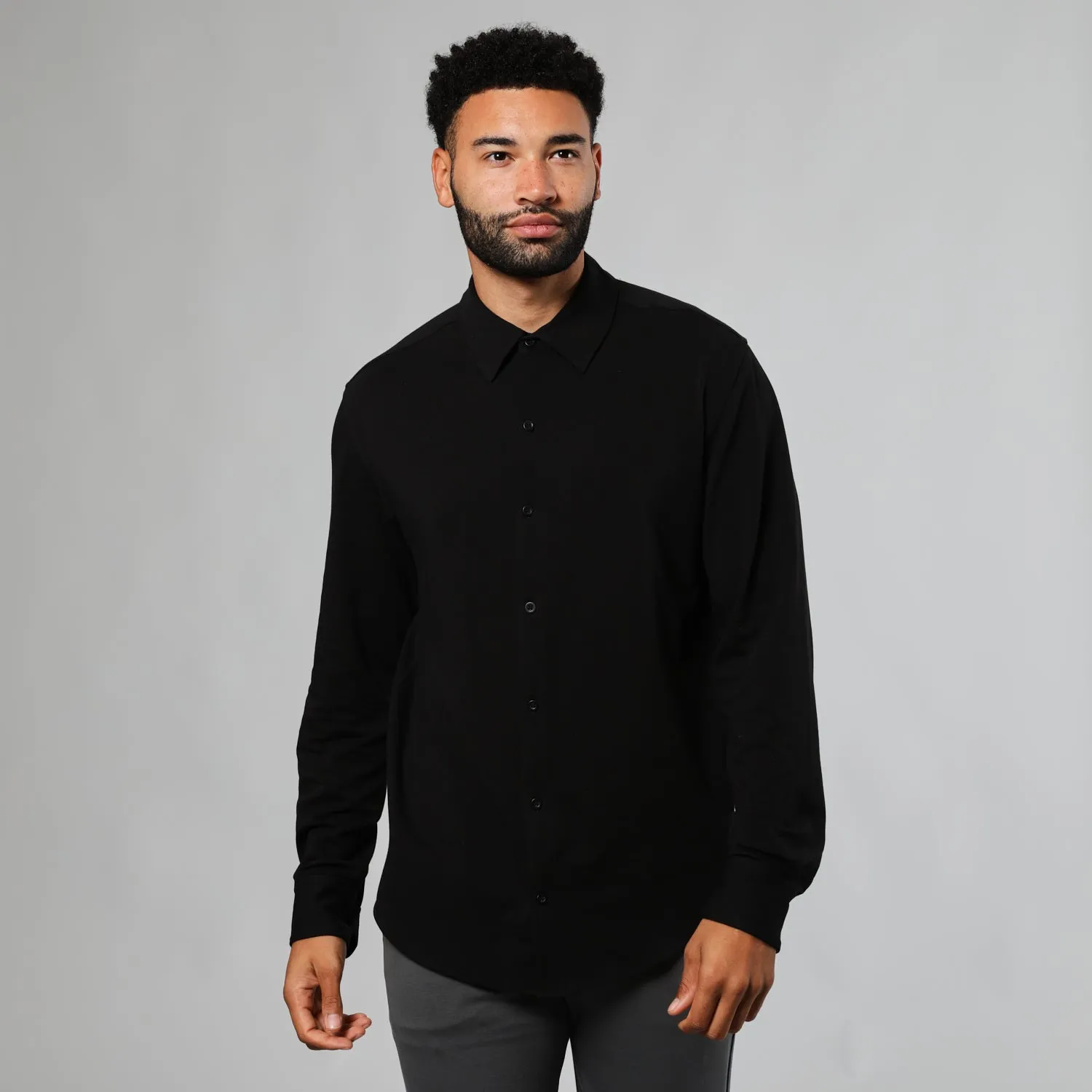 Black Long Sleeve Knit Shirt sold by True Classic