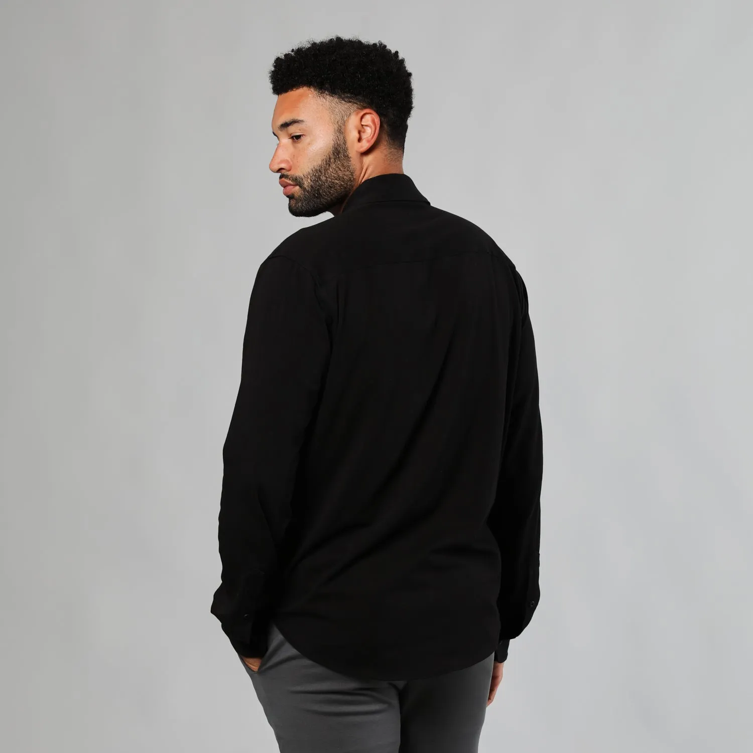 Black Long Sleeve Knit Shirt sold by True Classic product image thumbnail 3