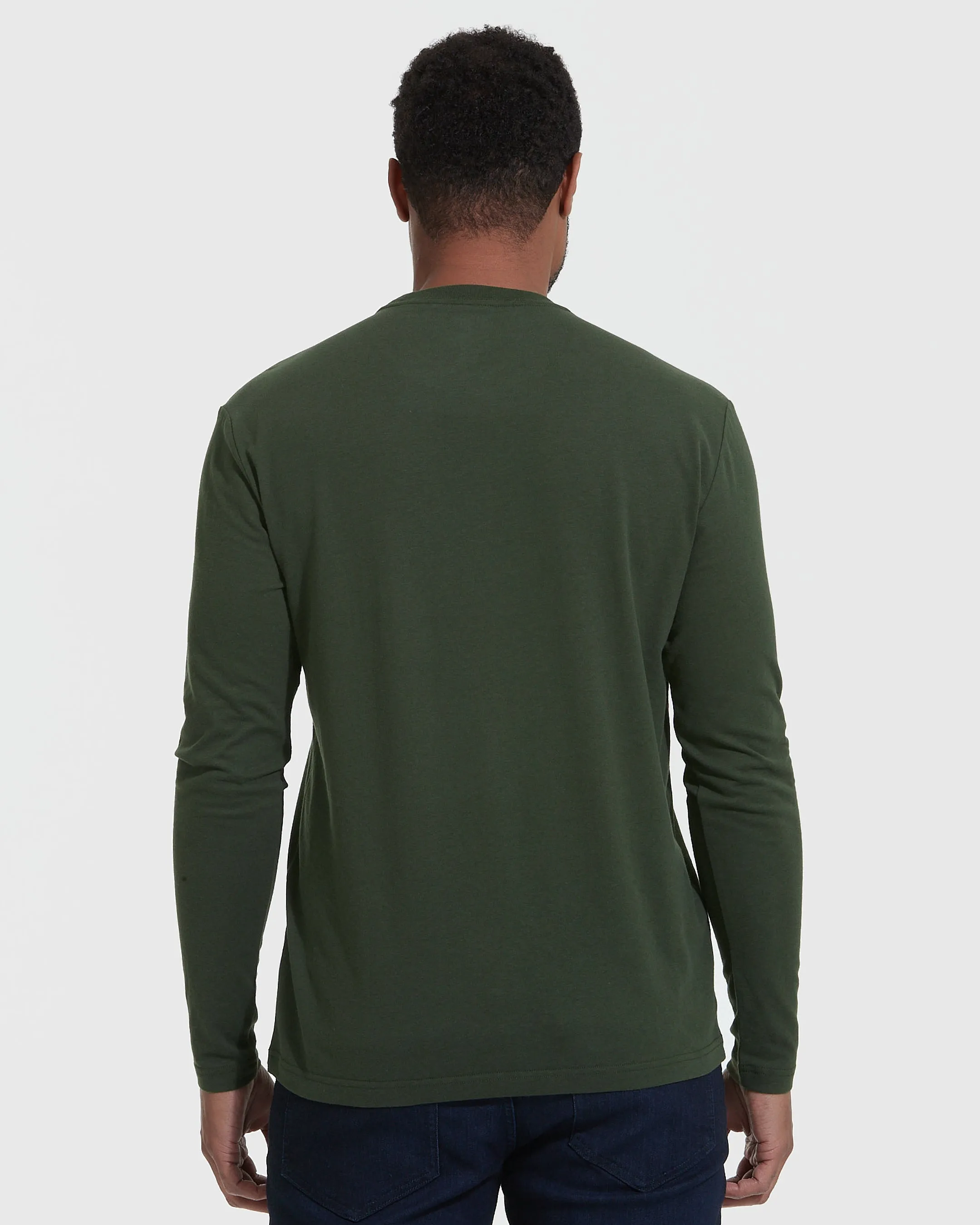 Dark Olive Classic Long Sleeve Crew Neck sold by True Classic product image thumbnail 4