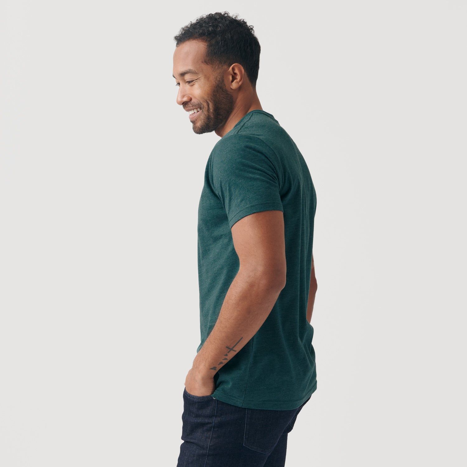 Heather Emerald Short Sleeve Crew Neck Tee sold by True Classic product image thumbnail 4