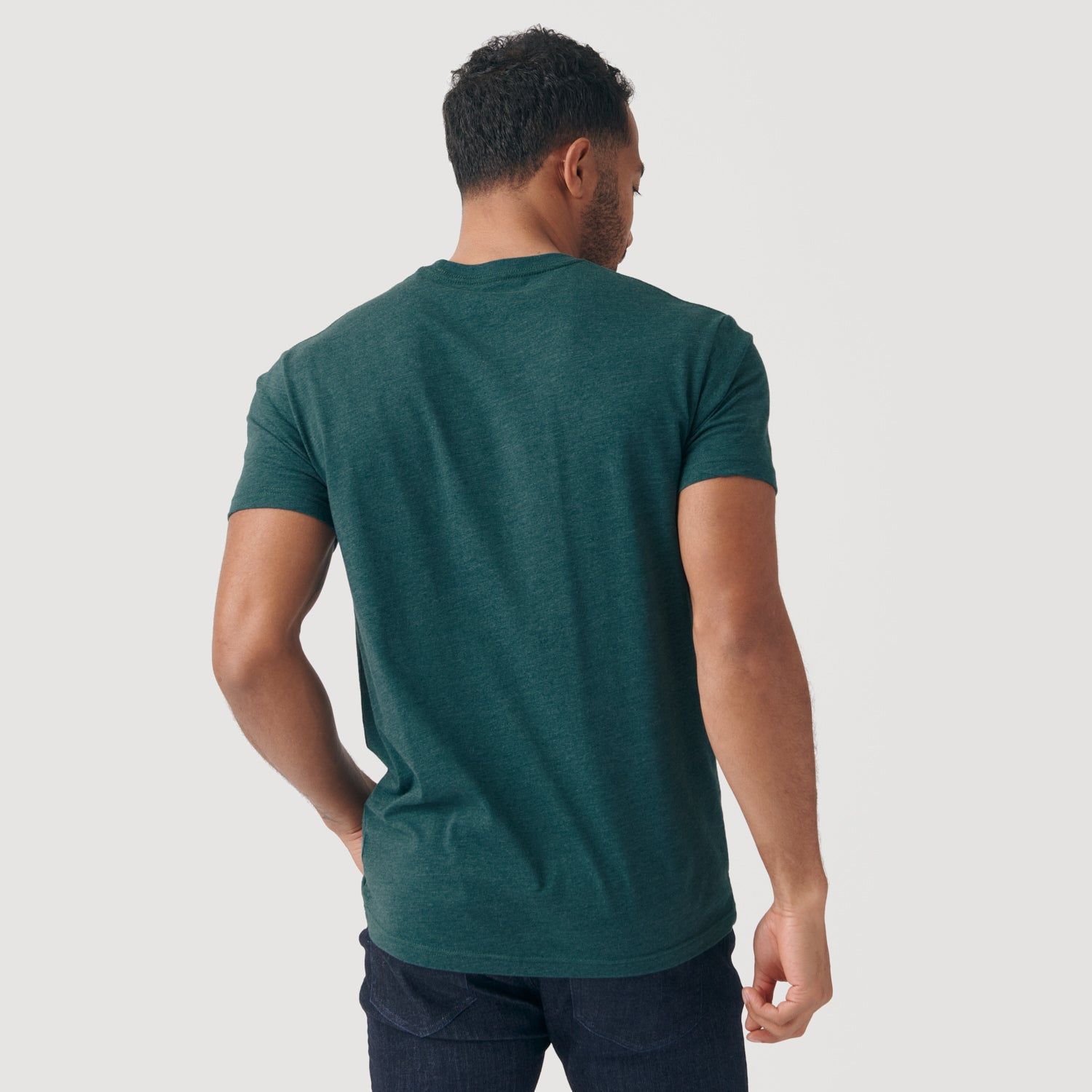 Heather Emerald Short Sleeve Crew Neck Tee sold by True Classic product image thumbnail 3