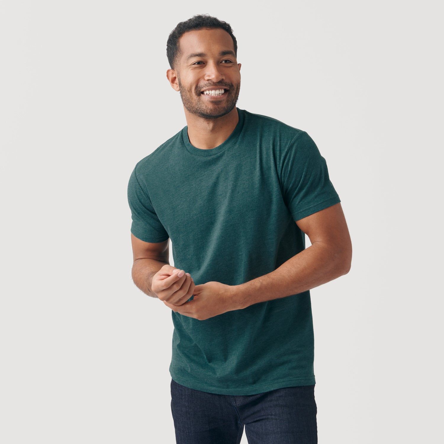Heather Emerald Short Sleeve Crew Neck Tee sold by True Classic