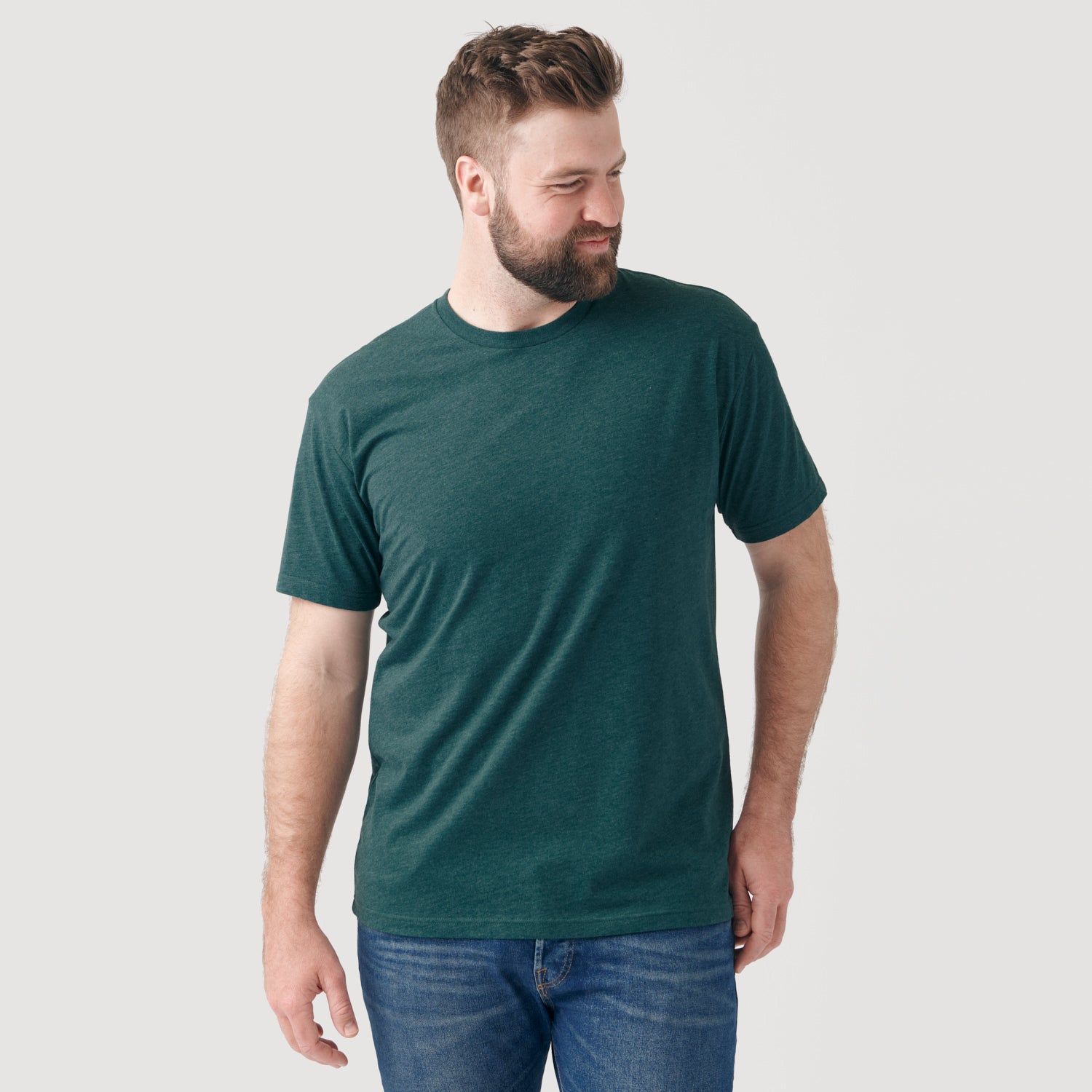 Heather Emerald Short Sleeve Crew Neck Tee sold by True Classic product image thumbnail 5