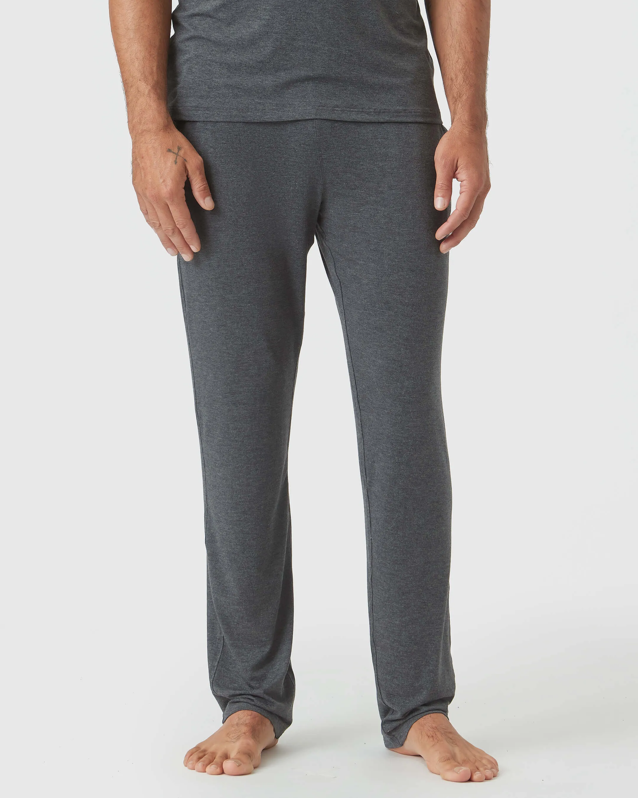Charcoal Heather Gray Loungewear Short Sleeve Tee And Pant Set sold by True Classic product image thumbnail 4