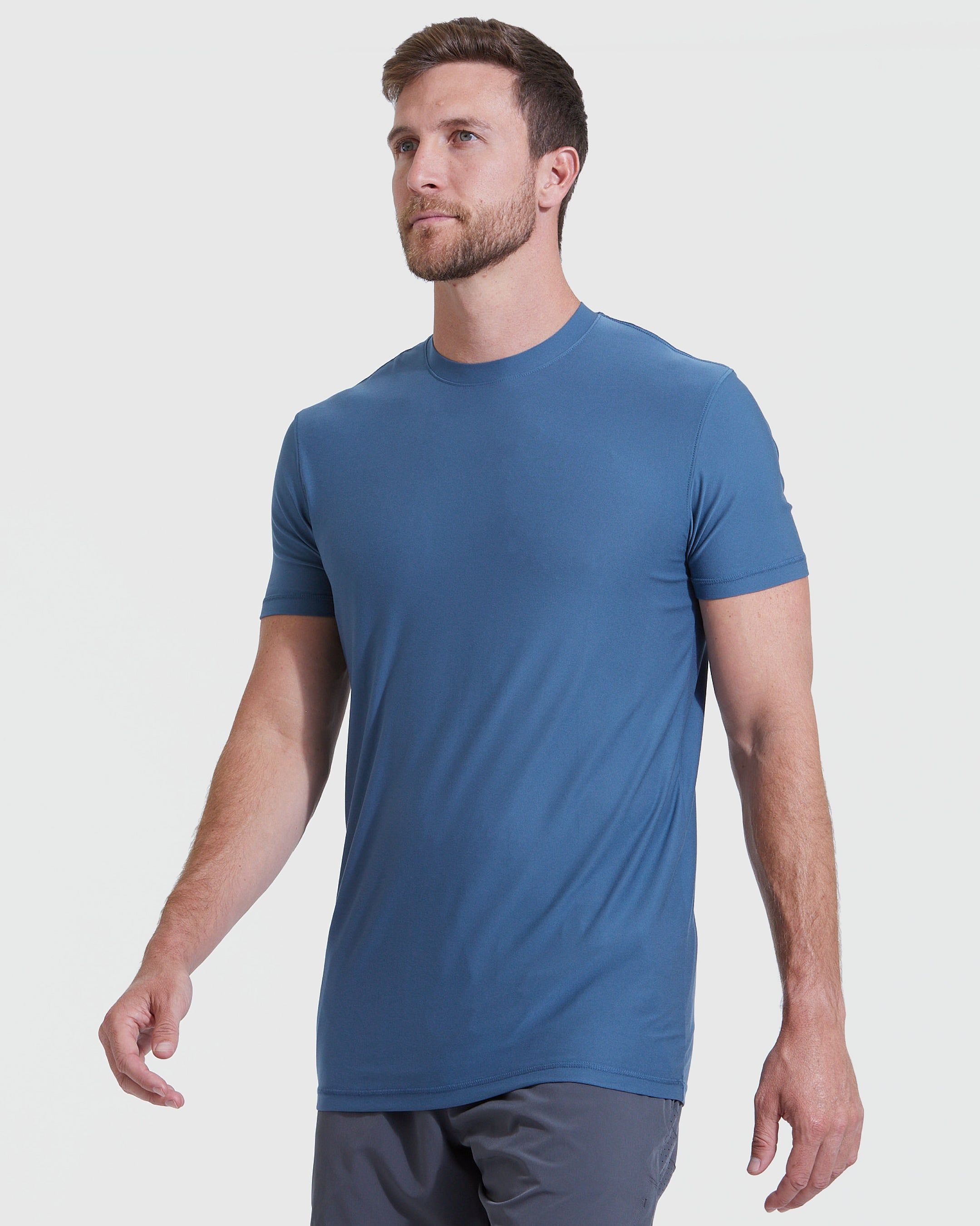 Stone Blue Tall Active Crew Neck sold by True Classic product image thumbnail 3