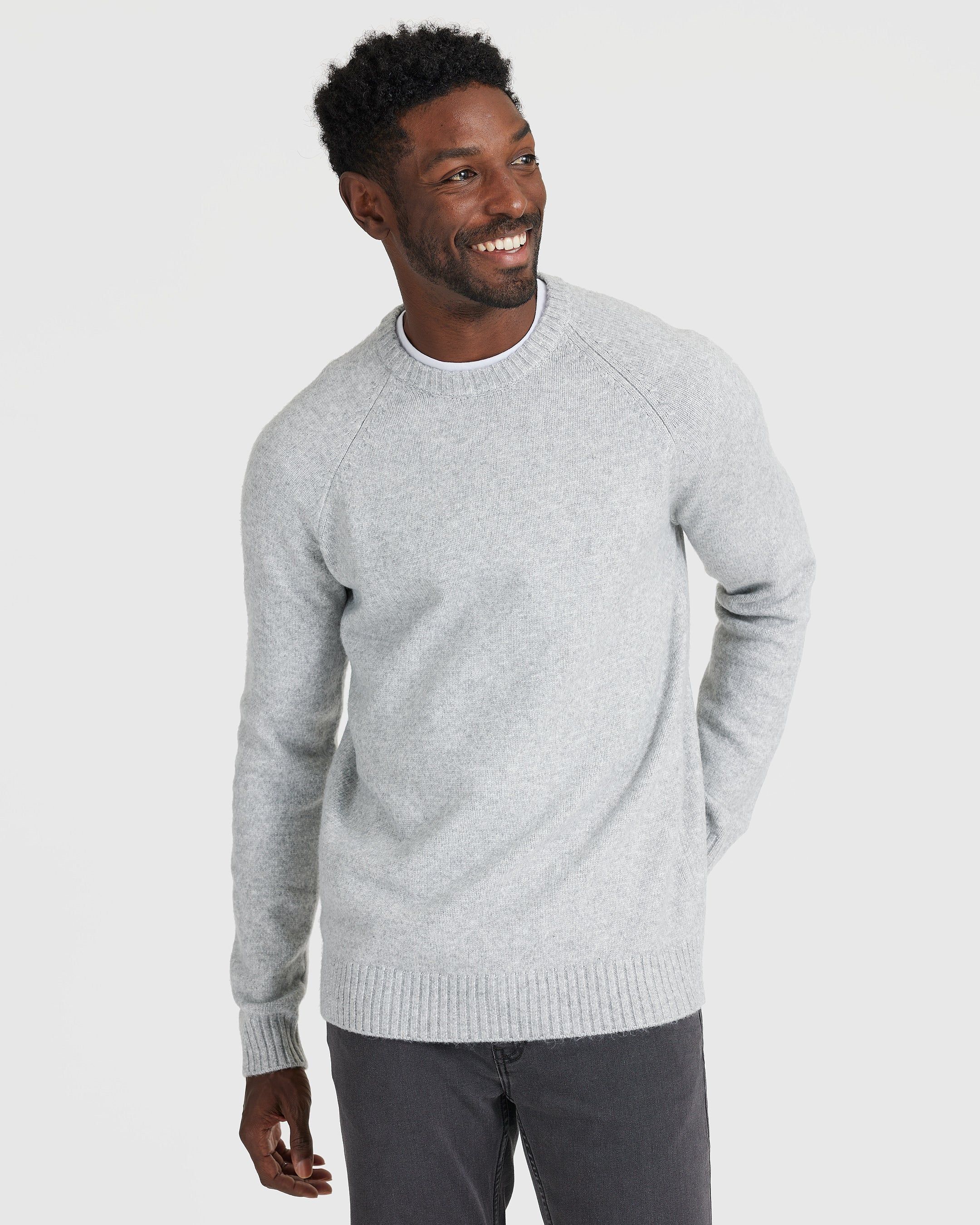 Heather Gray Crew Neck Sweater sold by True Classic