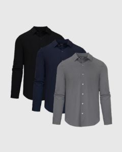 Dark Hues Lightweight Performance Dress Shirt 3-Pack sold by True Classic