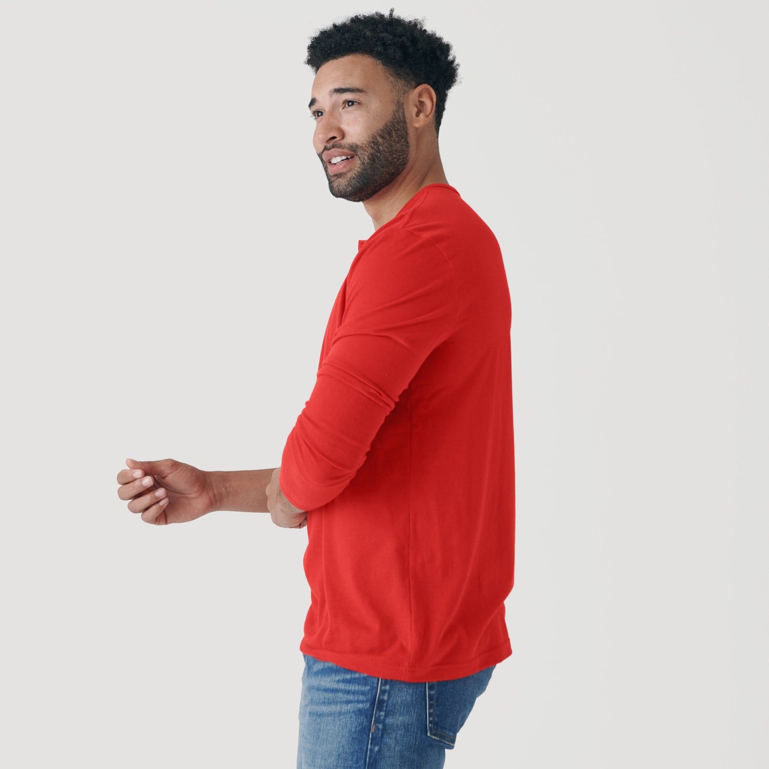True Red Long Sleeve Henley sold by True Classic product image thumbnail 4