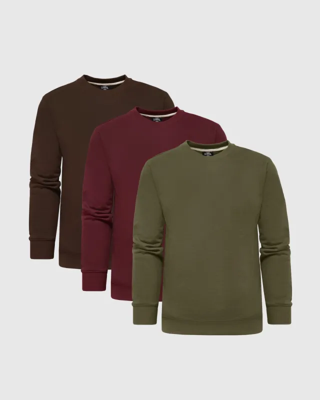 Earth Tones Fleece Crew Sweatshirt 3-Pack sold by True Classic