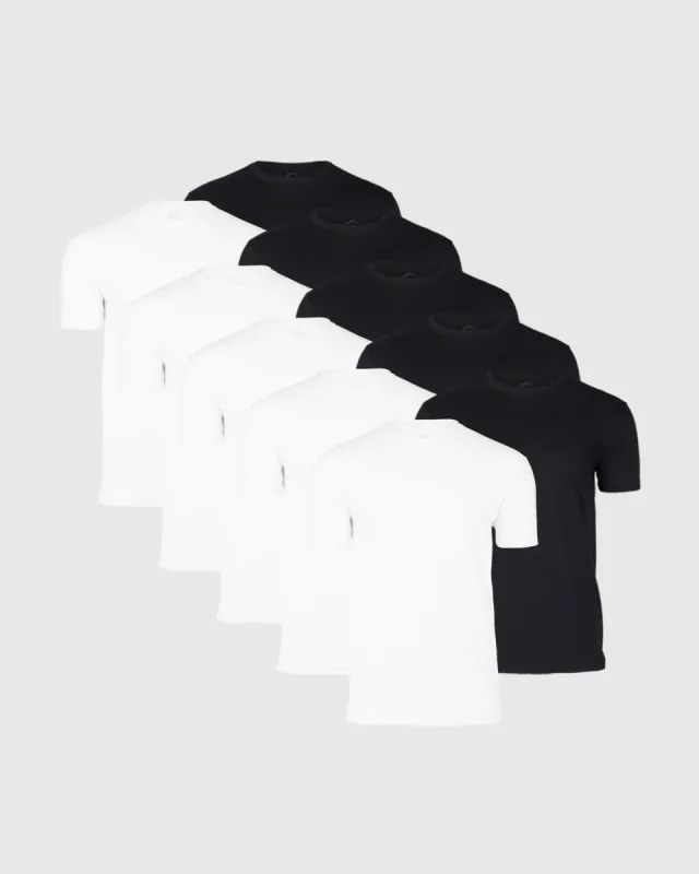 Black and White Crew Neck 10-Pack sold by True Classic