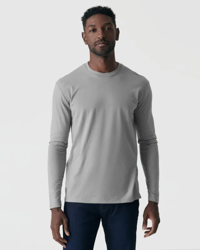 Glacier Gray Long Sleeve Crew Neck Tee sold by True Classic