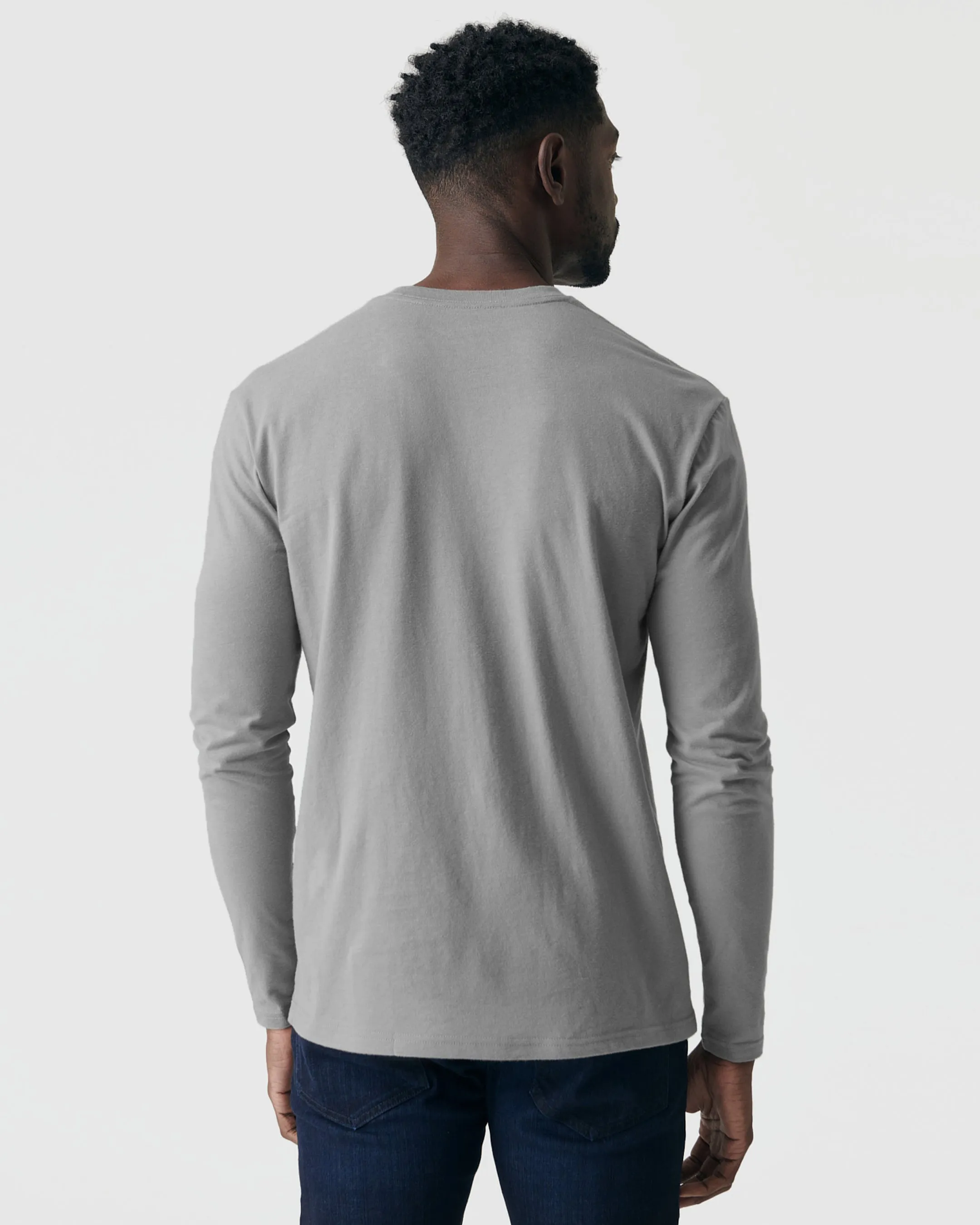 Glacier Gray Long Sleeve Crew Neck Tee sold by True Classic product image thumbnail 3
