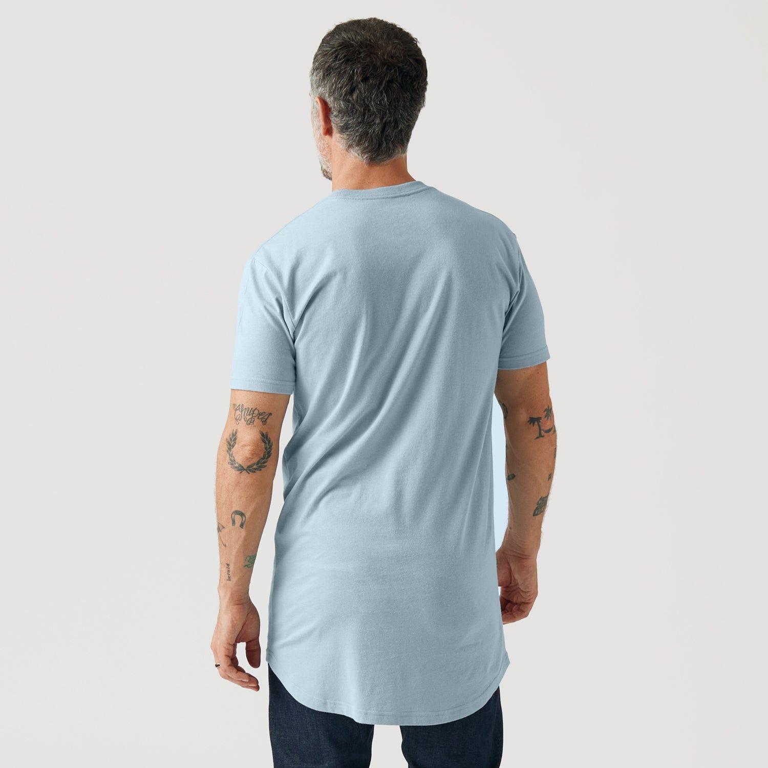 Pale Blue Tall Round Hem Crew Neck T-Shirt sold by True Classic product image thumbnail 4