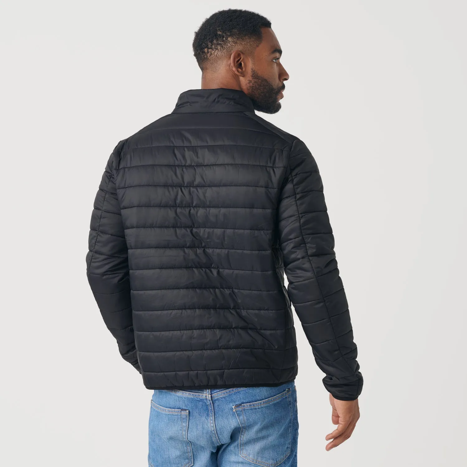 Black Quilted Puffer Jacket sold by True Classic product image thumbnail 3