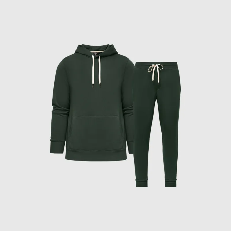 Hunter Green Fleece Pullover Hoodie and Jogger Set sold by True Classic