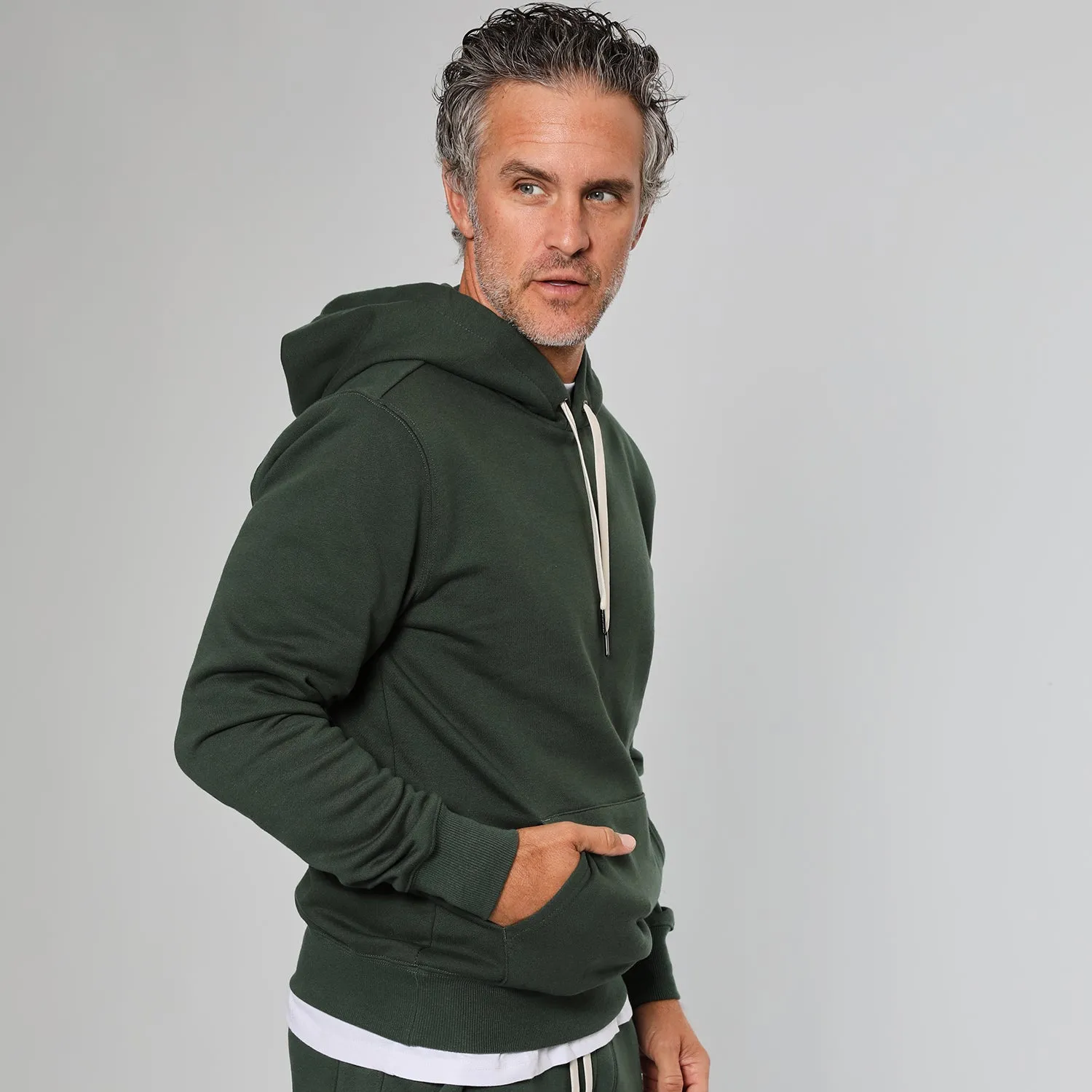 Hunter Green Fleece Pullover Hoodie and Jogger Set sold by True Classic product image thumbnail 3