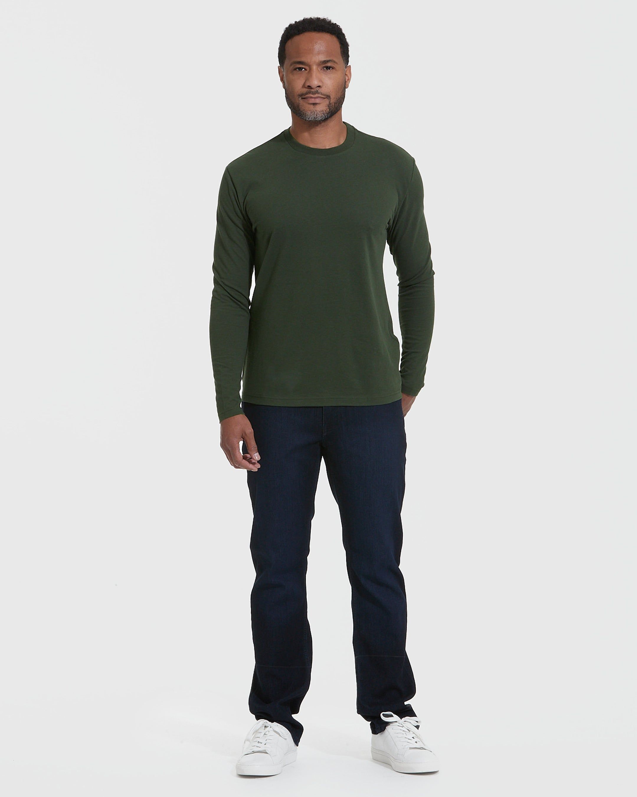 Dark Olive Long Sleeve T-Shirt sold by True Classic product image thumbnail 5