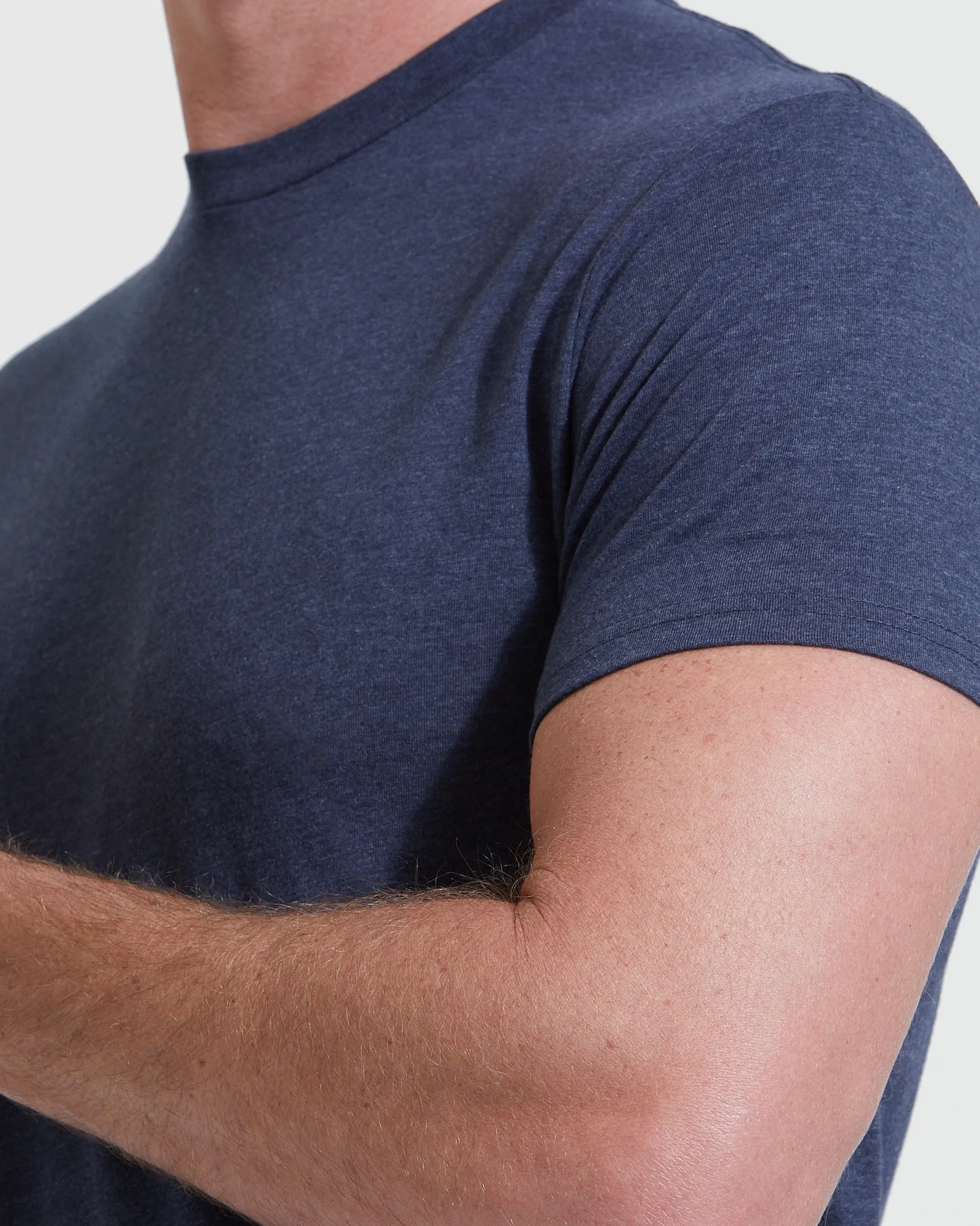 Heather Navy Tall Round Hem Crew Neck T-Shirt sold by True Classic product image thumbnail 5