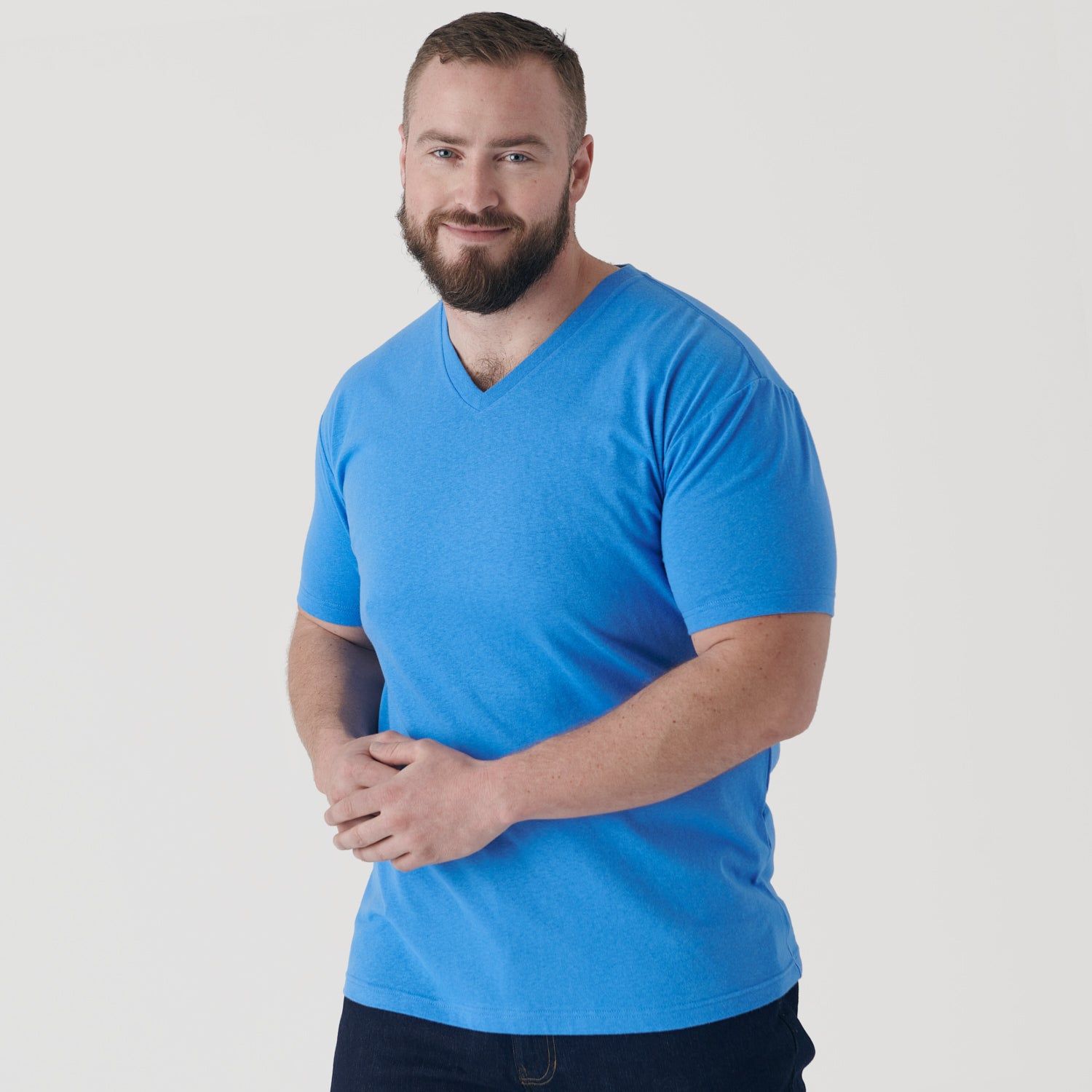 Periwinkle Blue V-Neck T-Shirt sold by True Classic product image thumbnail 5