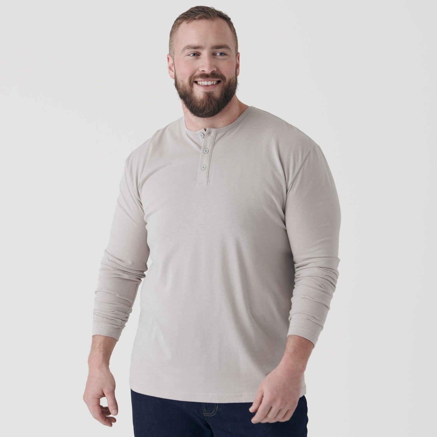 Light Gray Long Sleeve Henley sold by True Classic product image thumbnail 5