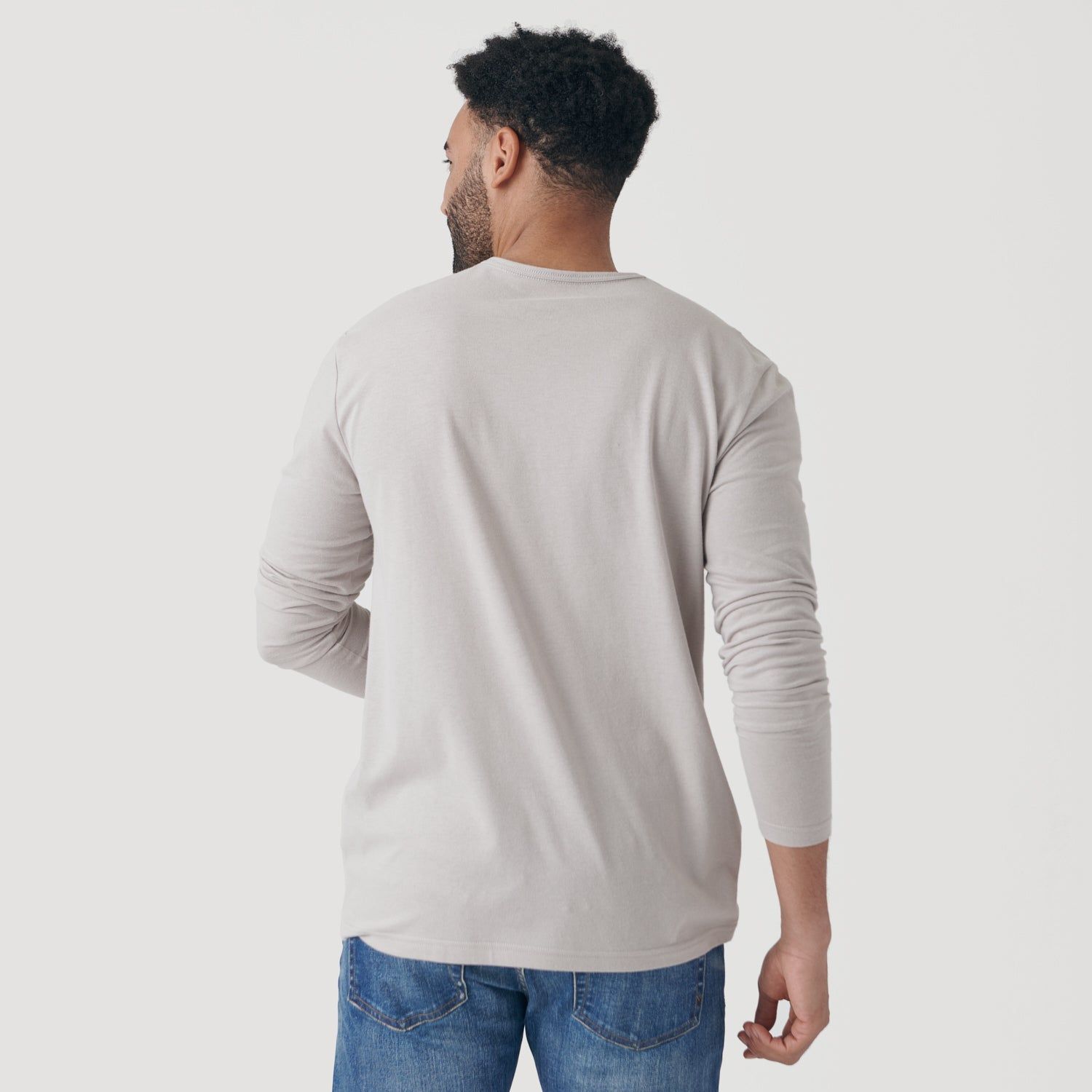 Light Gray Long Sleeve Henley sold by True Classic product image thumbnail 3