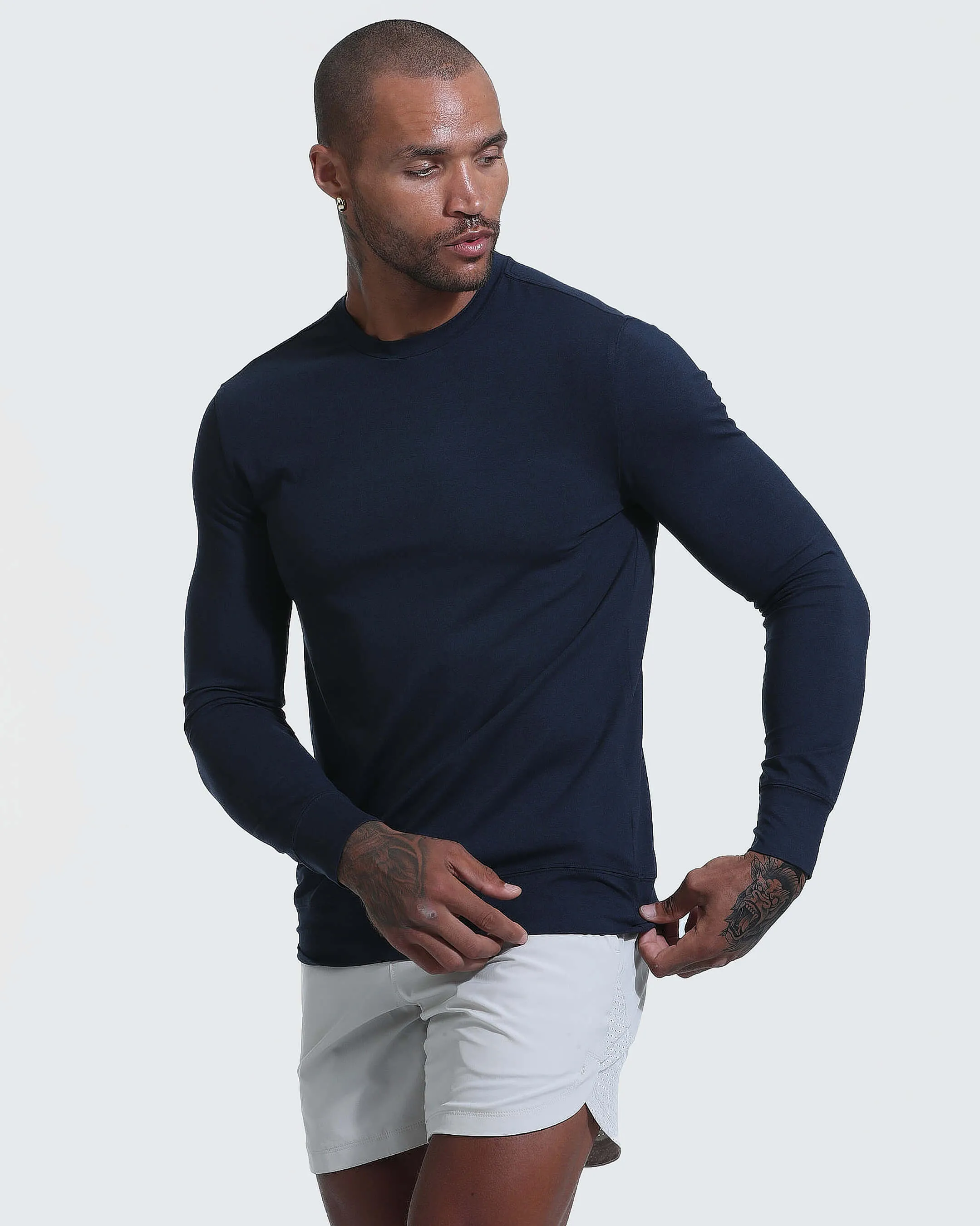 Heather Navy Active Comfort Crew Sweatshirt sold by True Classic product image thumbnail 4