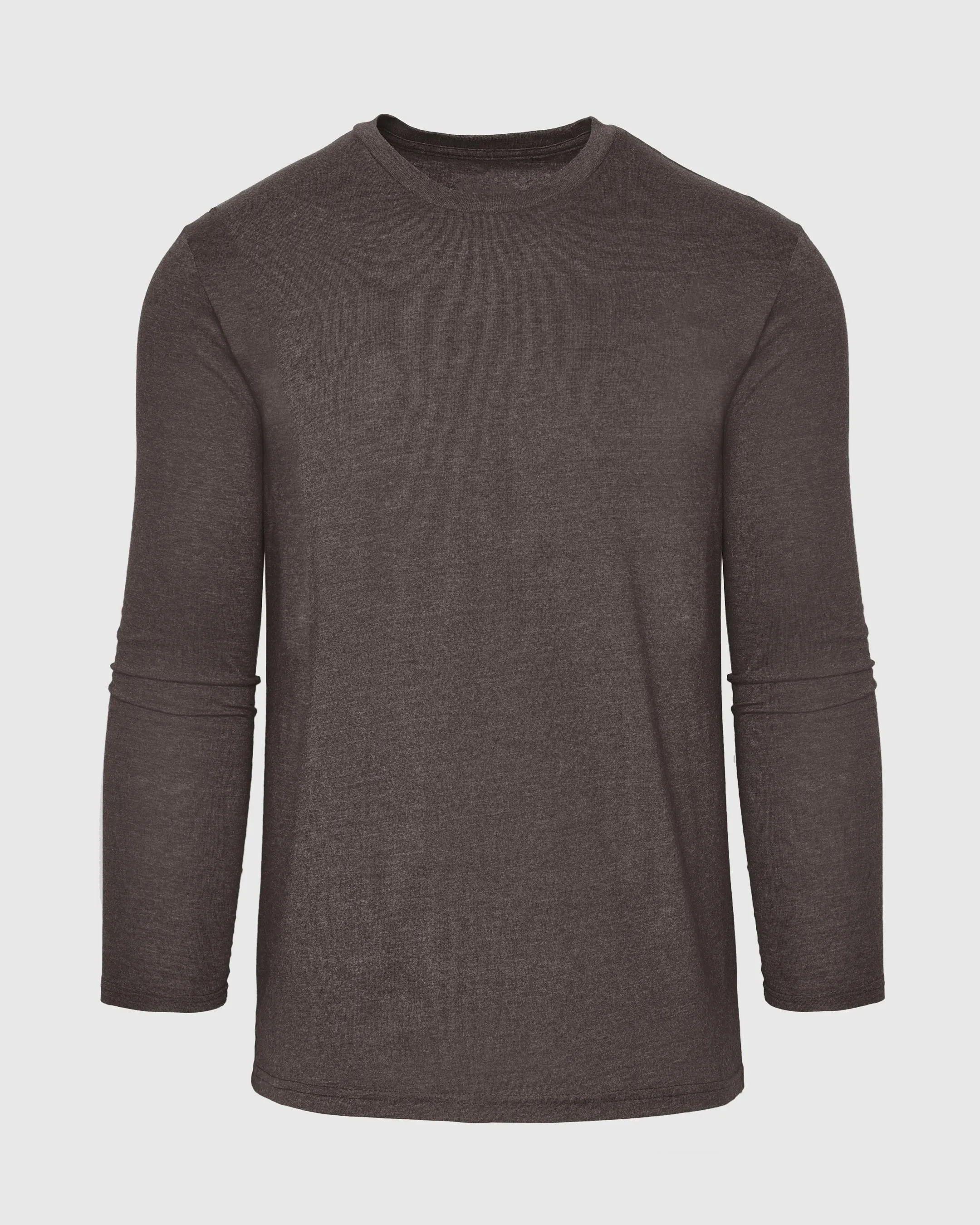 Heather Dark Oak Classic Long Sleeve Crew Neck sold by True Classic product image thumbnail 2