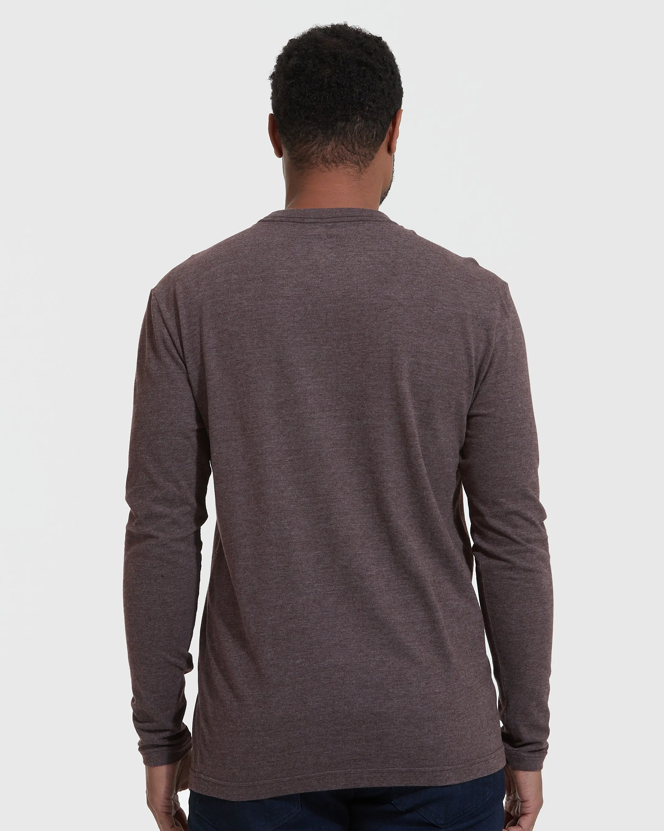 Heather Dark Oak Classic Long Sleeve Crew Neck sold by True Classic product image thumbnail 4