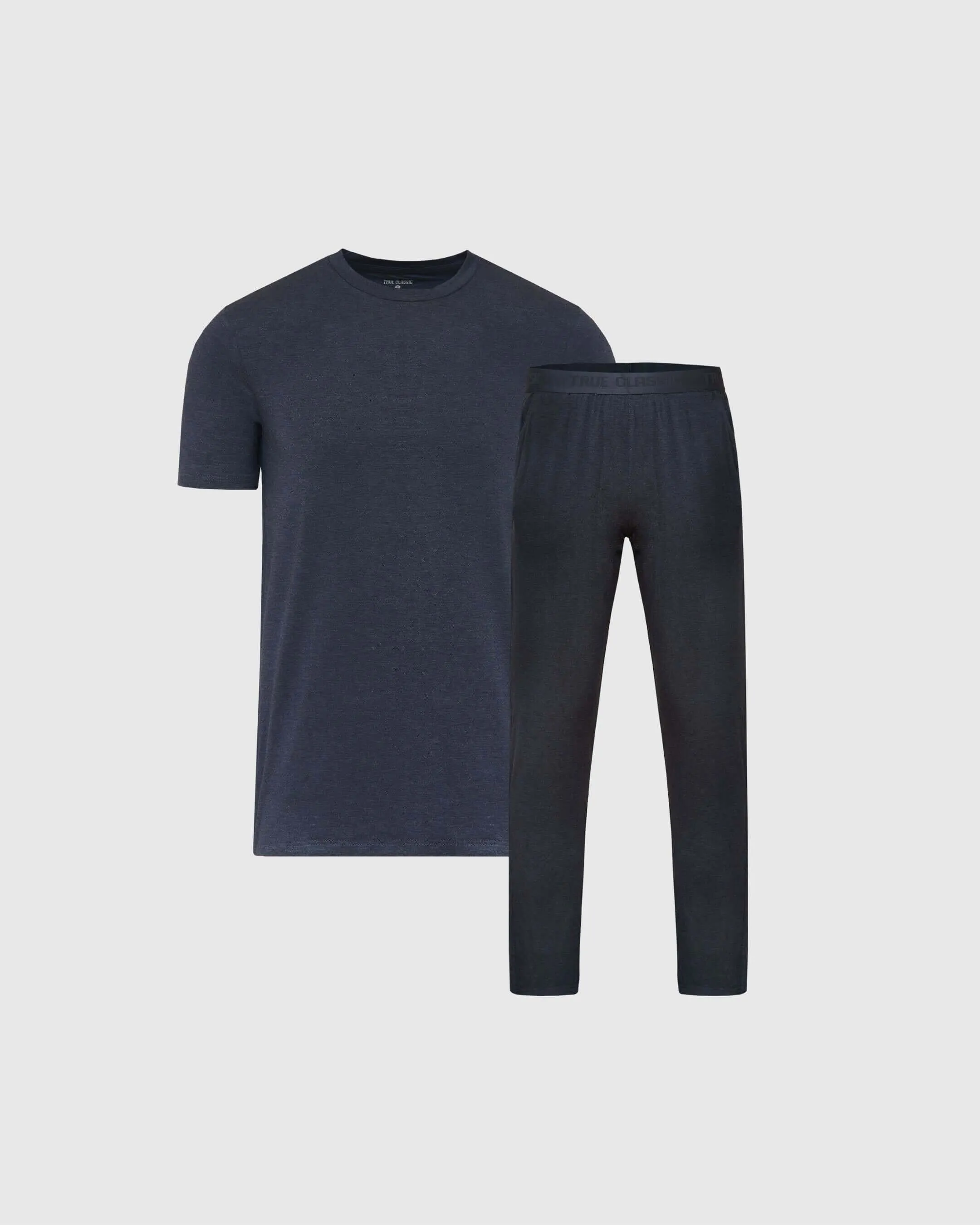 Heather Navy Loungewear Short Sleeve Tee And Pant Set sold by True Classic