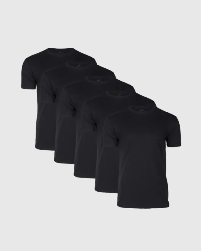 All Black Crew 5-Pack sold by True Classic