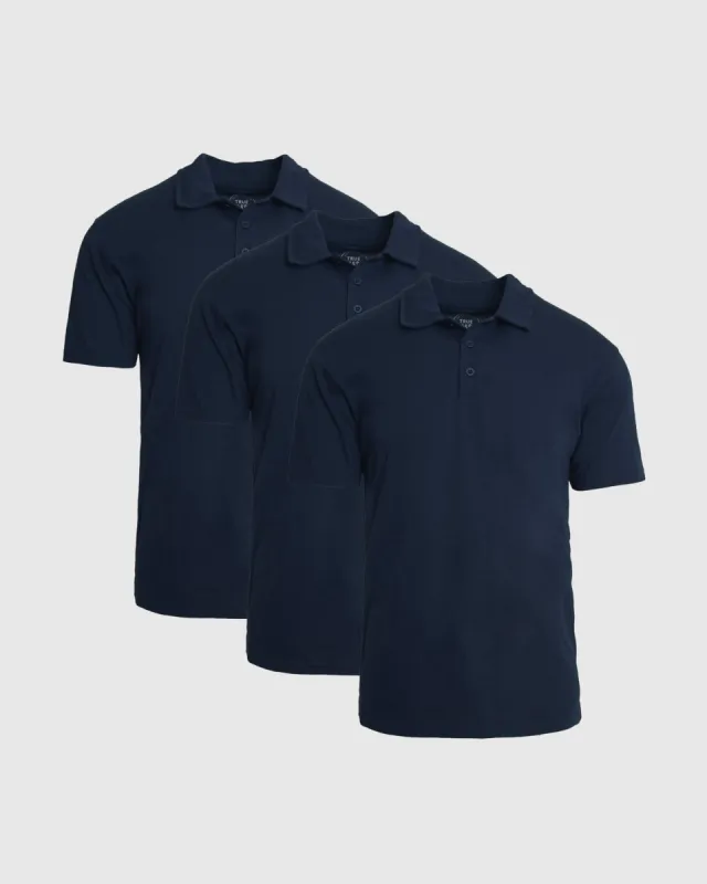 All Navy Short Sleeve Polo 3-Pack sold by True Classic