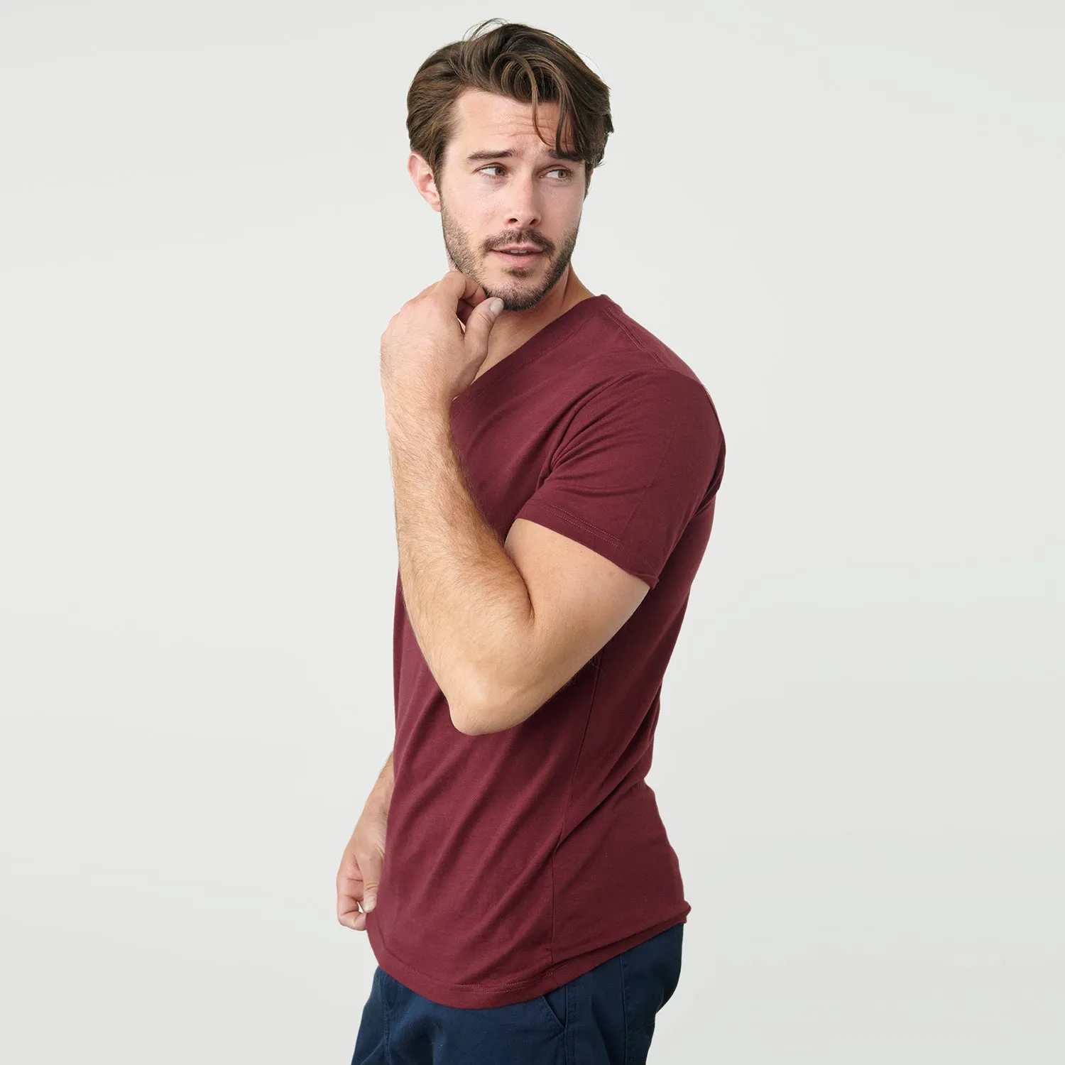 Burgundy V-Neck Tee sold by True Classic product image thumbnail 4
