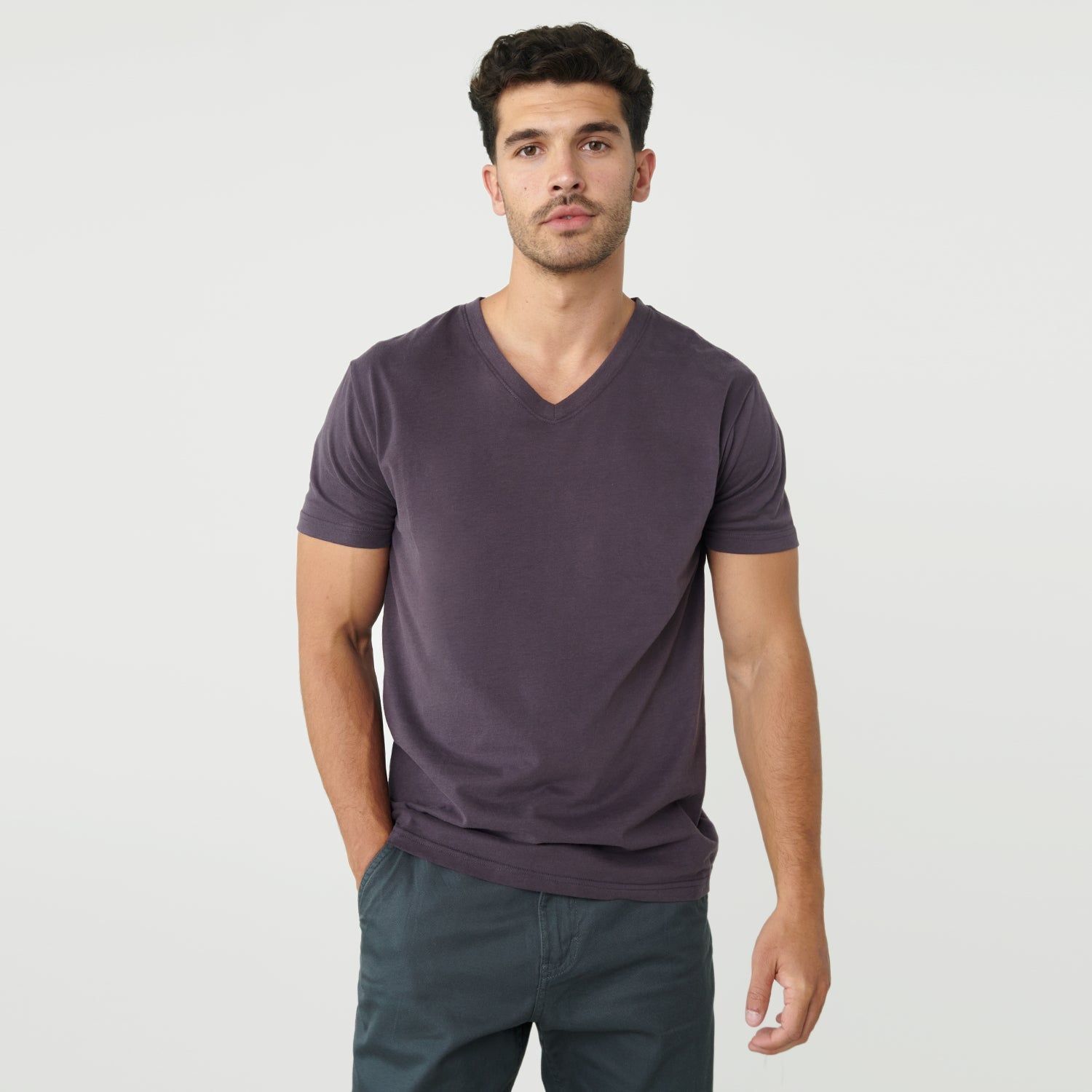 Dark Purple V-Neck sold by True Classic