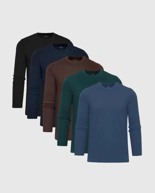 Waffle Long Sleeve Crew Neck 5-Pack sold by True Classic