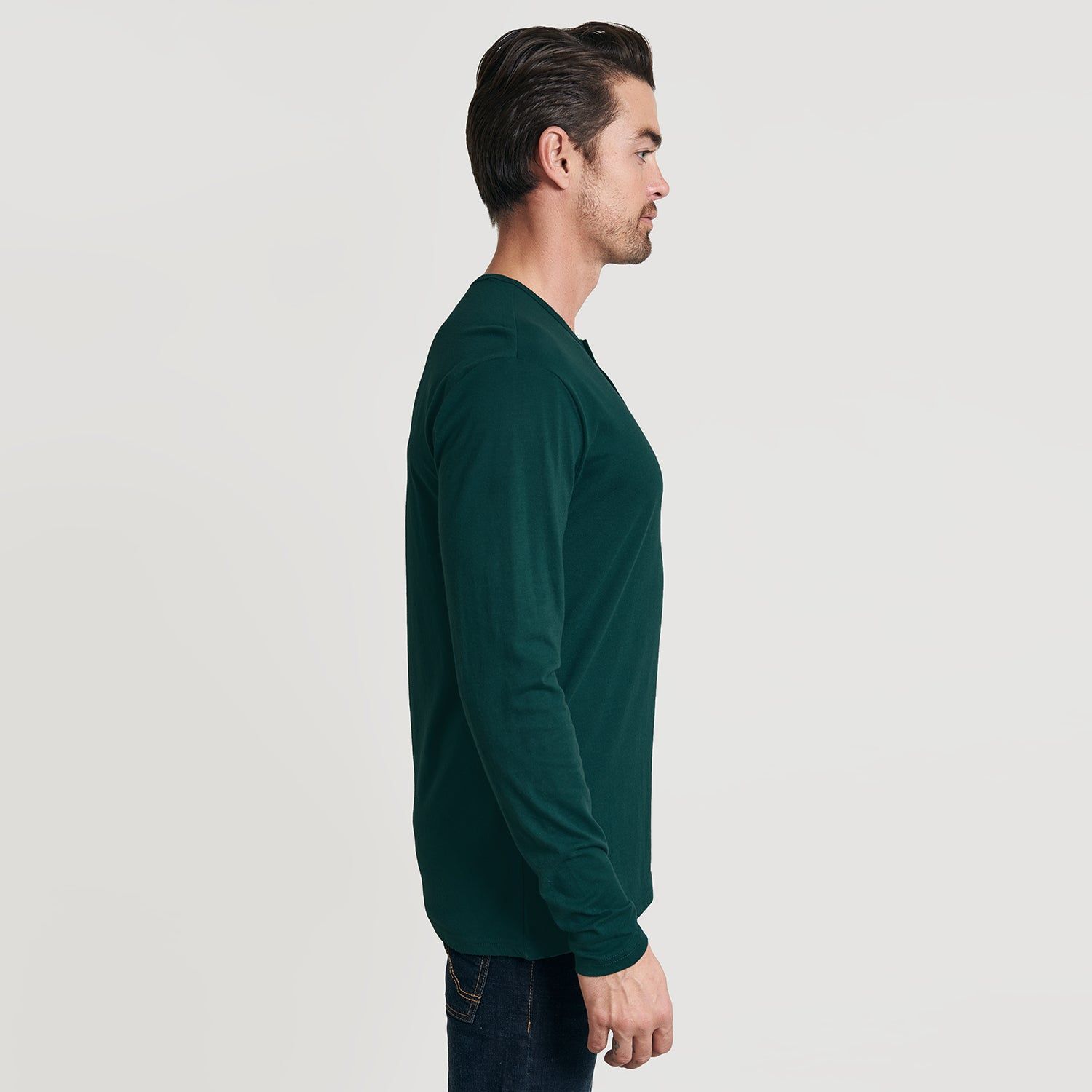 Forest Green Long Sleeve Henley sold by True Classic product image thumbnail 4