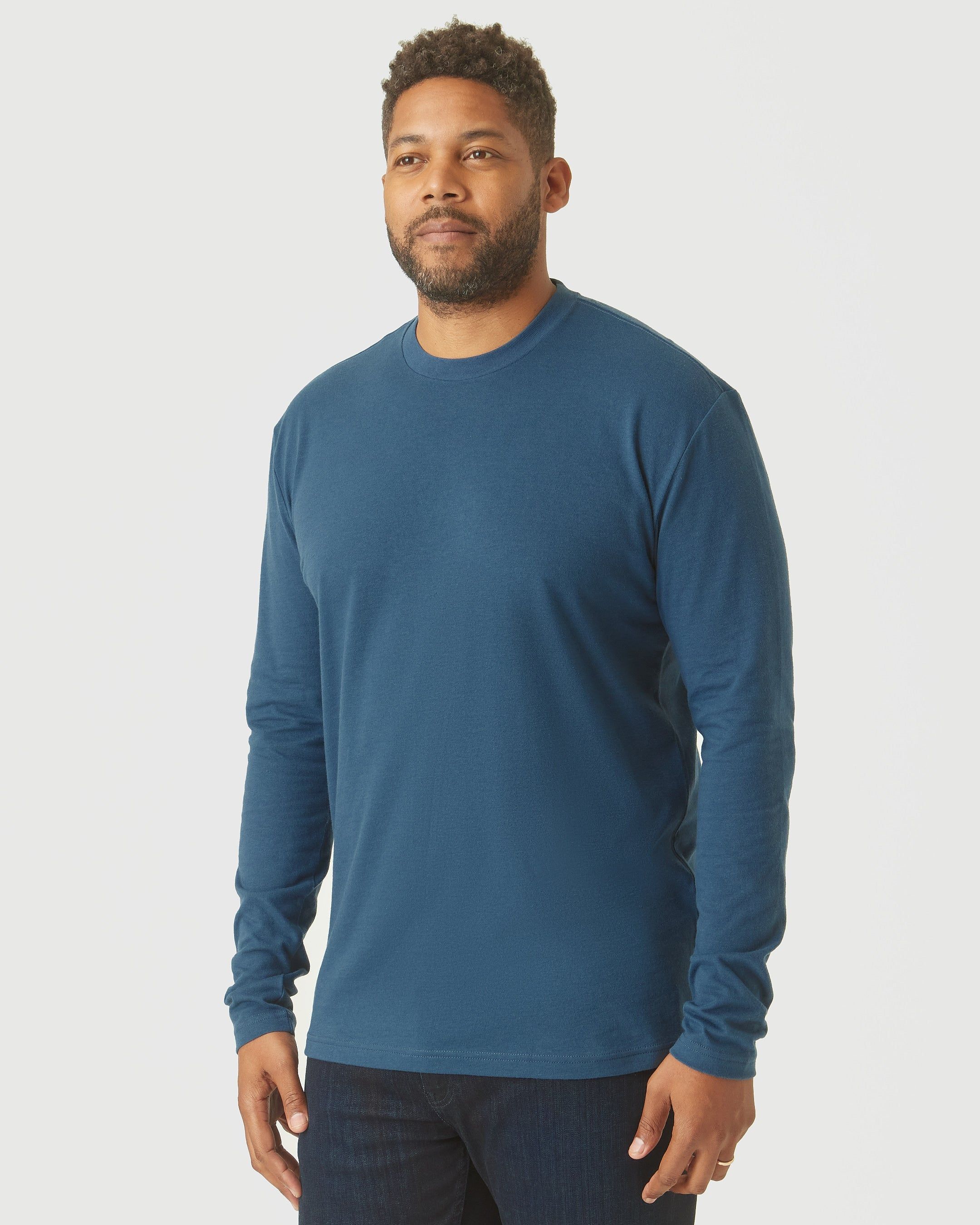 Deep Sea Blue Long Sleeve T-Shirt sold by True Classic product image thumbnail 4