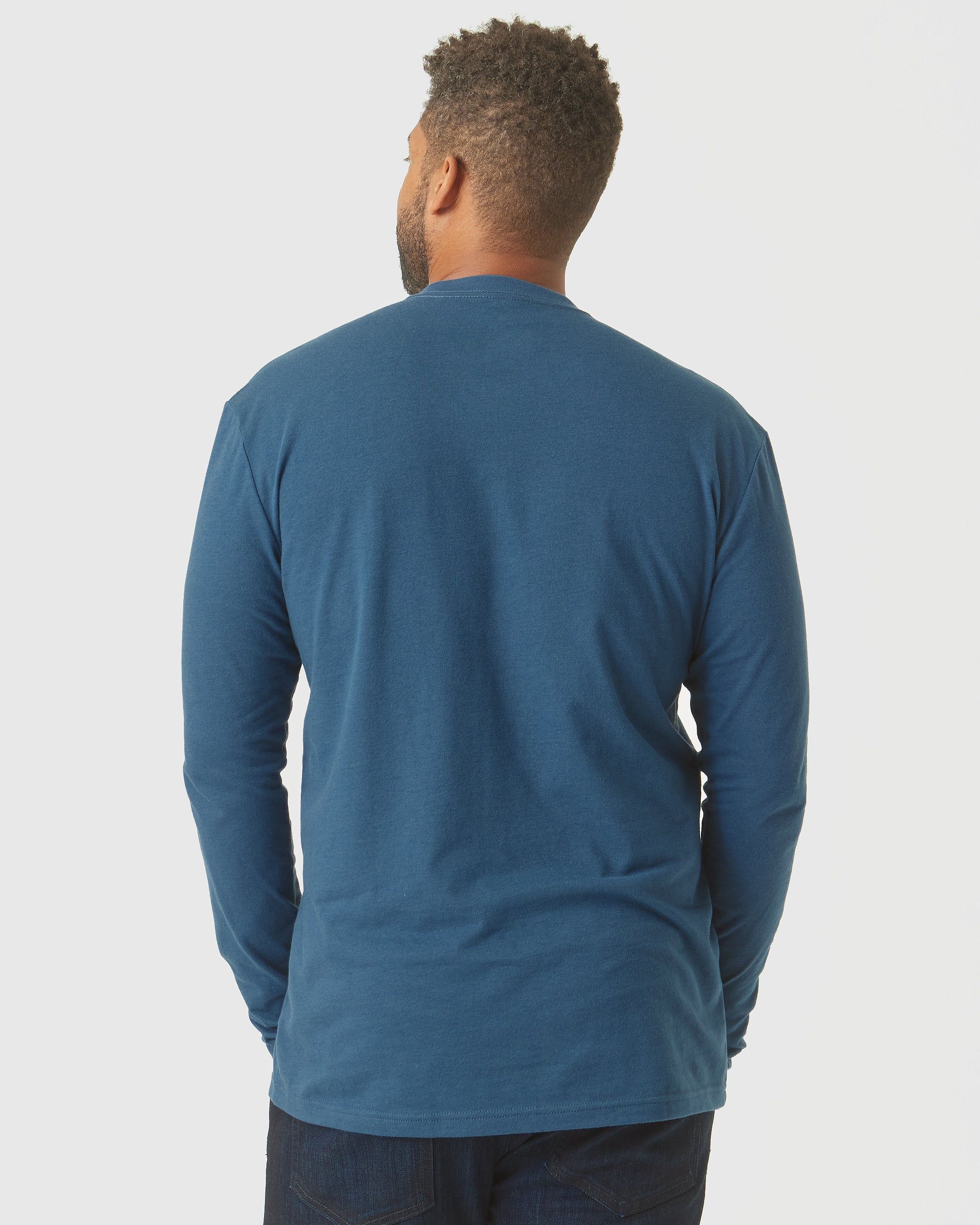 Deep Sea Blue Long Sleeve T-Shirt sold by True Classic product image thumbnail 3