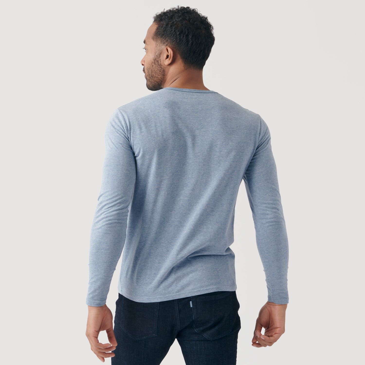Heather Indigo Long Sleeve Henley sold by True Classic product image thumbnail 3