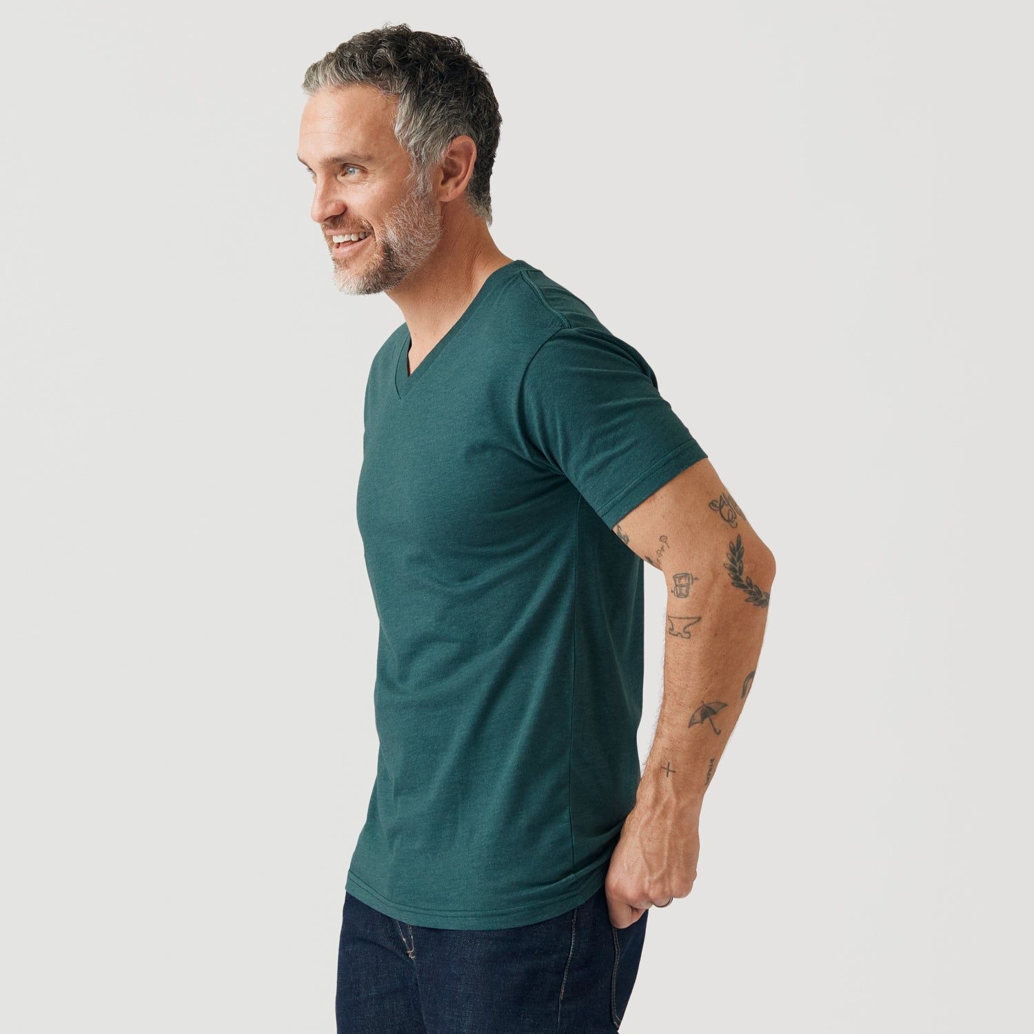 Heather Emerald V-Neck T-Shirt sold by True Classic product image thumbnail 4