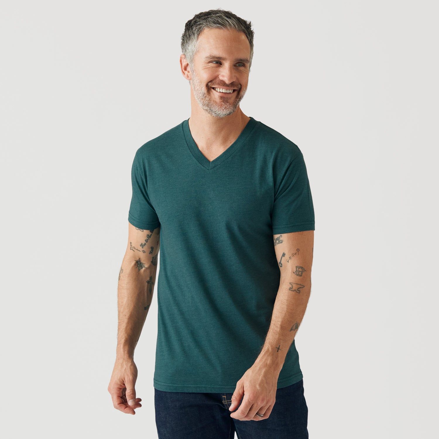 Heather Emerald V-Neck T-Shirt sold by True Classic