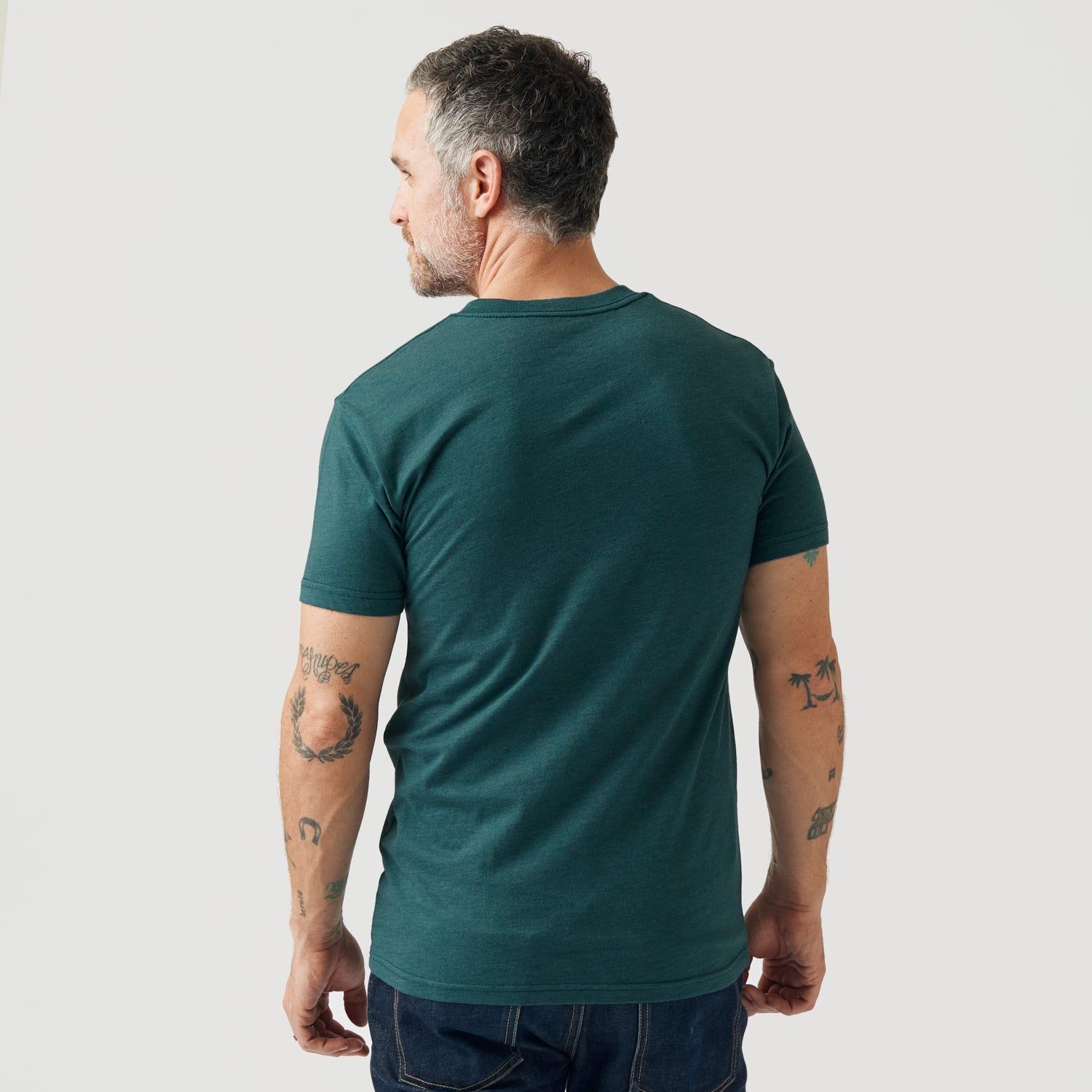 Heather Emerald V-Neck T-Shirt sold by True Classic product image thumbnail 3