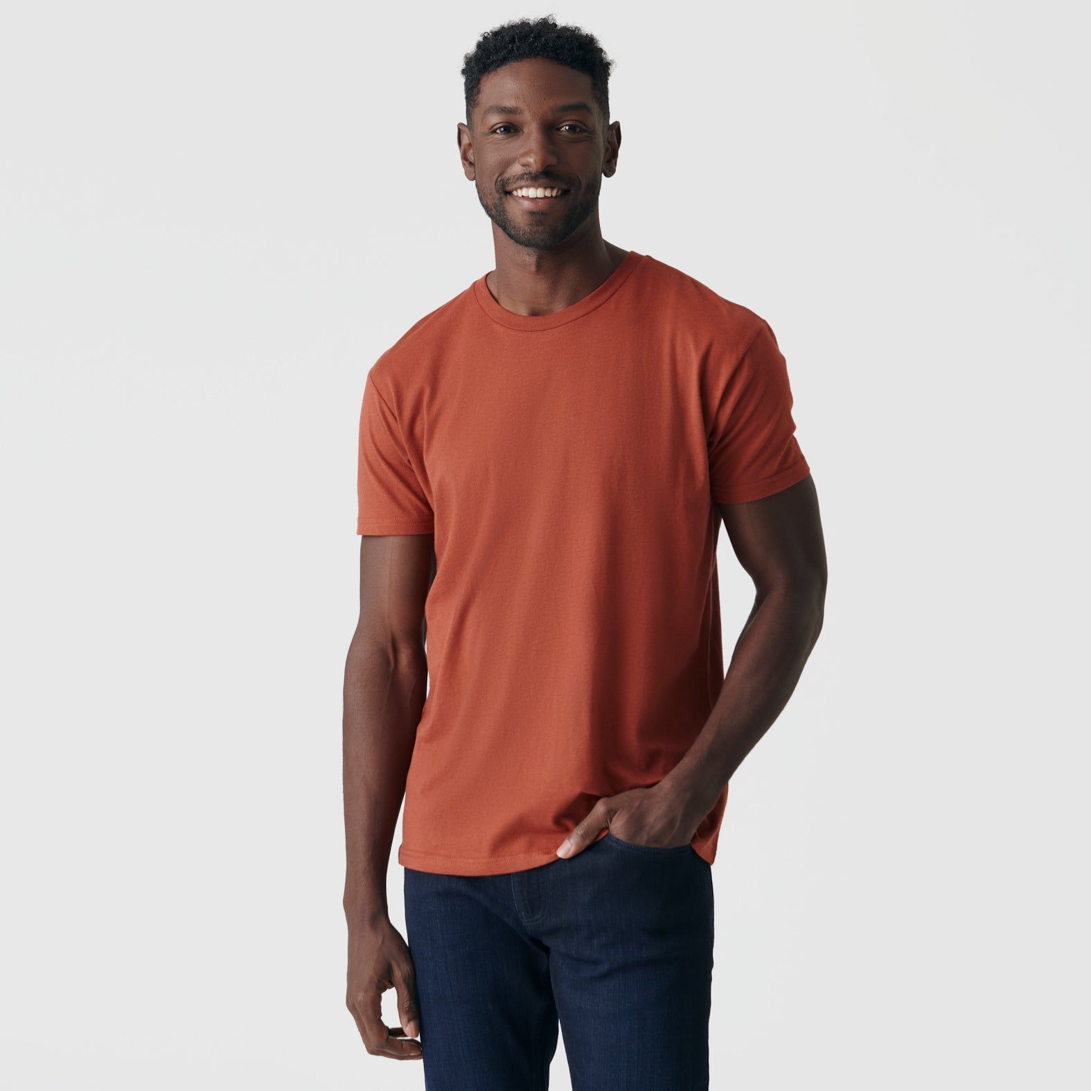 Rust Short Sleeve Crew Neck Tee sold by True Classic