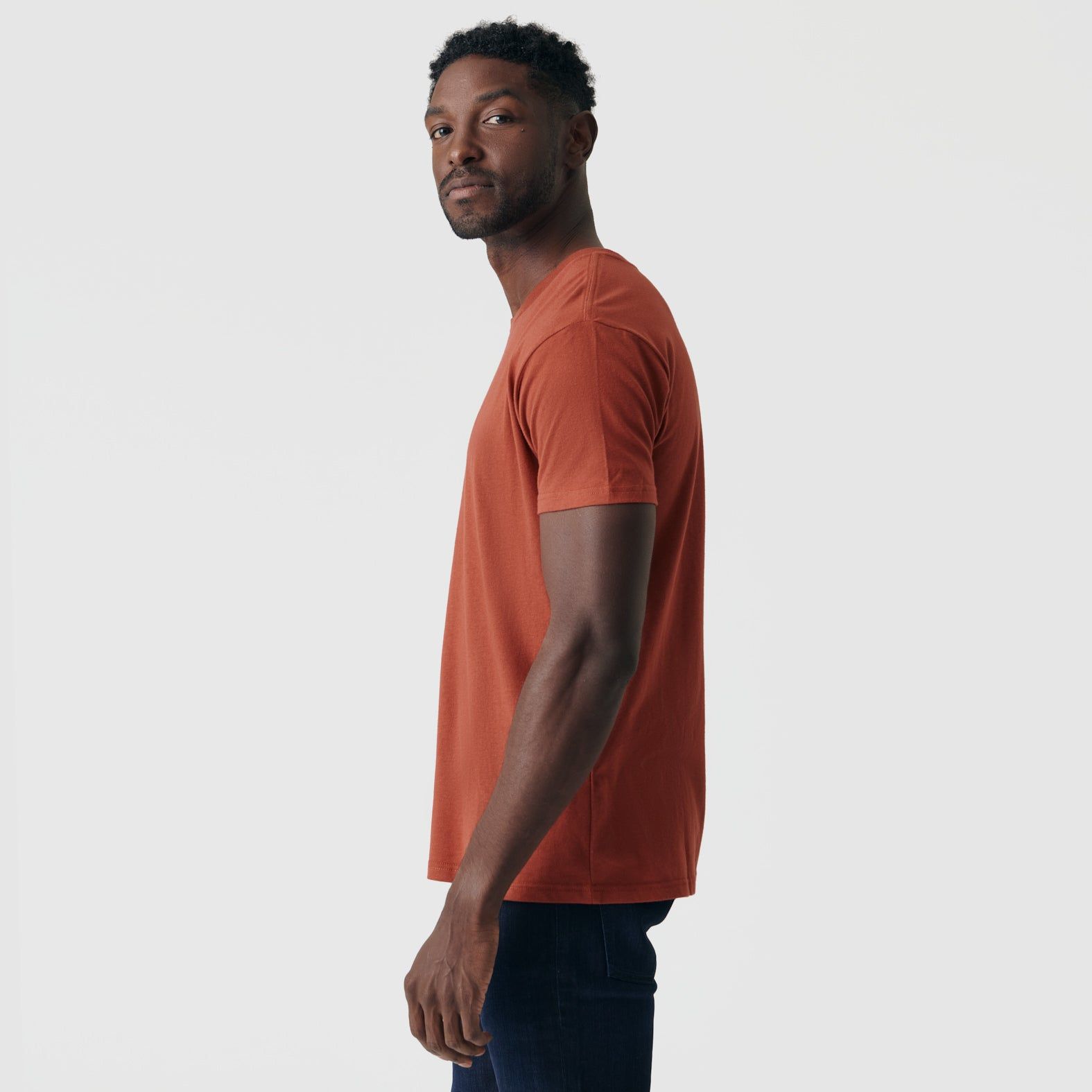 Rust Short Sleeve Crew Neck Tee sold by True Classic product image thumbnail 4