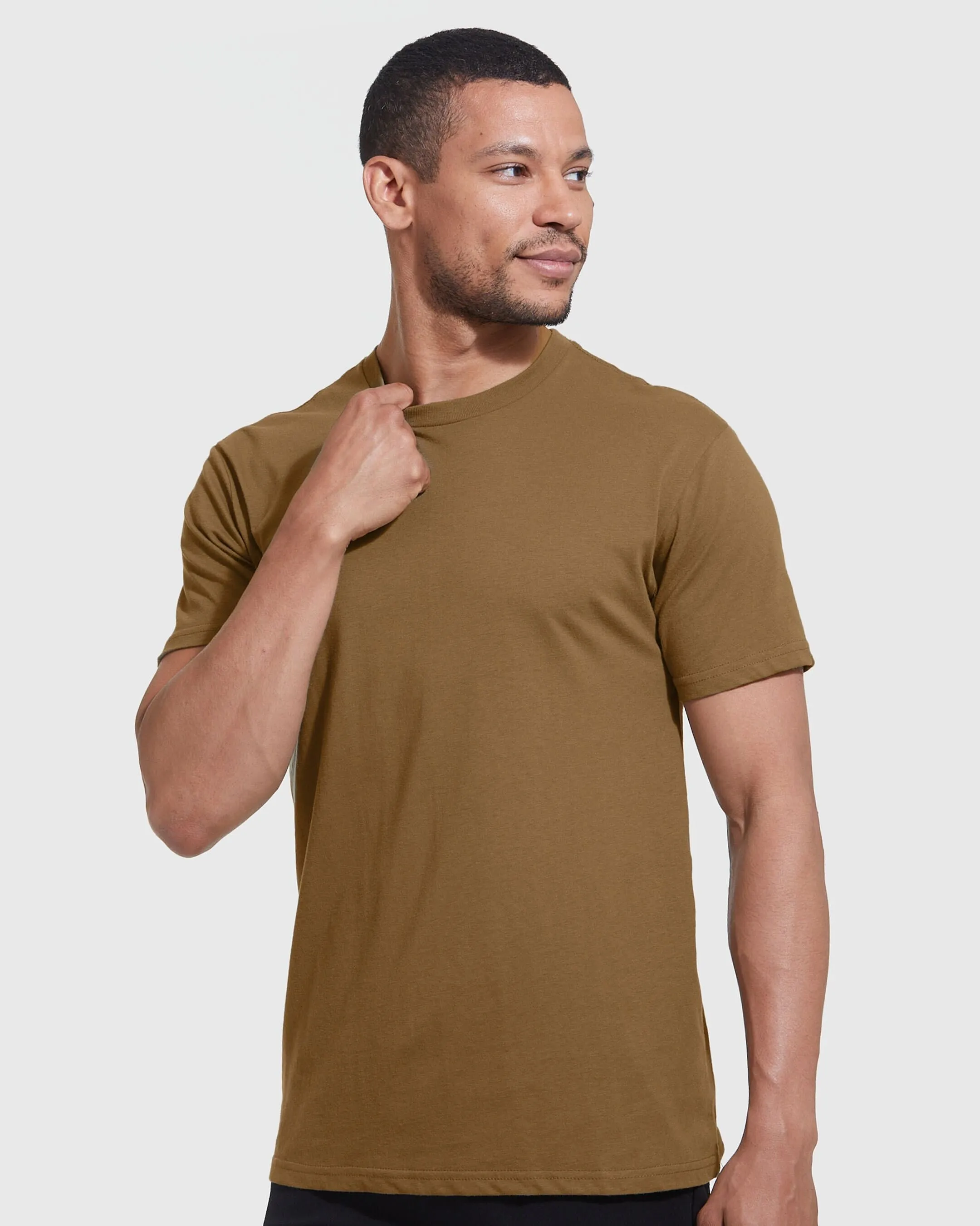 Tan 499 Short Sleeve Crew Neck Tee sold by True Classic product image thumbnail 4