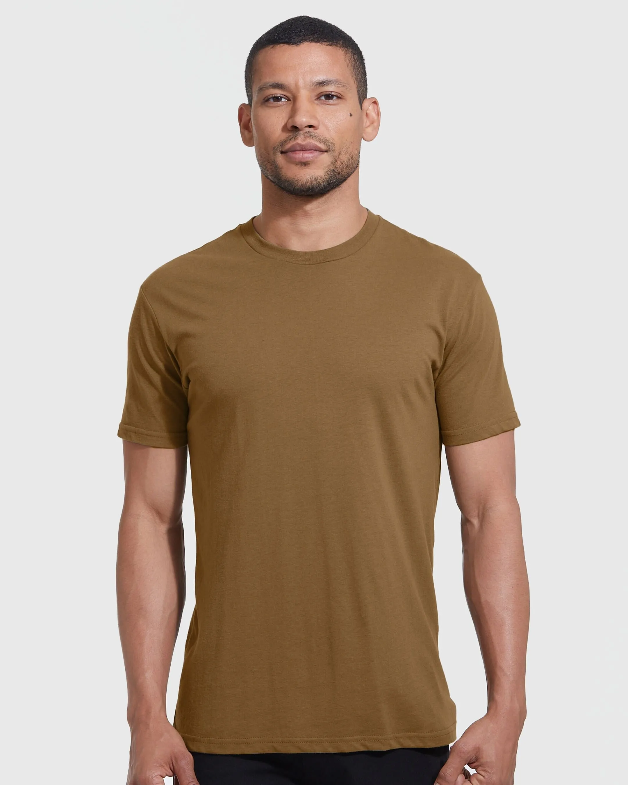 Tan 499 Short Sleeve Crew Neck Tee sold by True Classic
