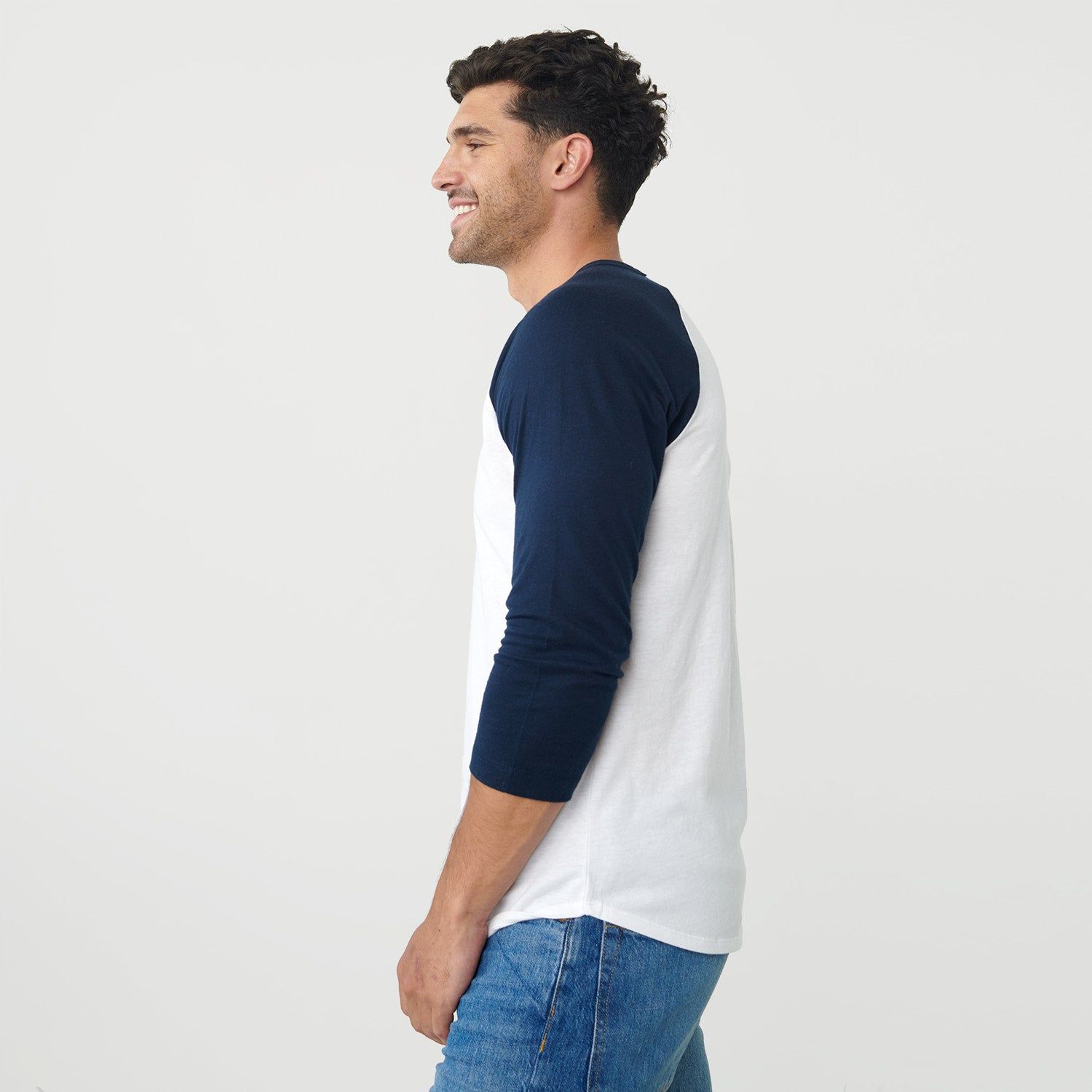 White/Navy Baseball Raglan sold by True Classic product image thumbnail 4