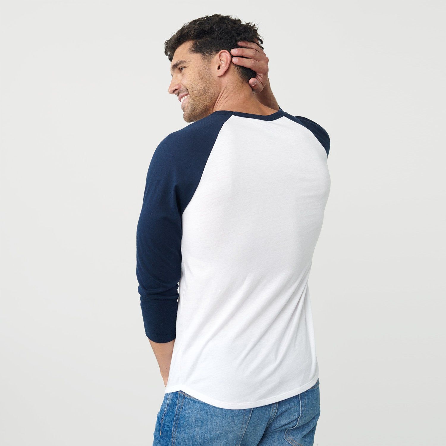 White/Navy Baseball Raglan sold by True Classic product image thumbnail 3