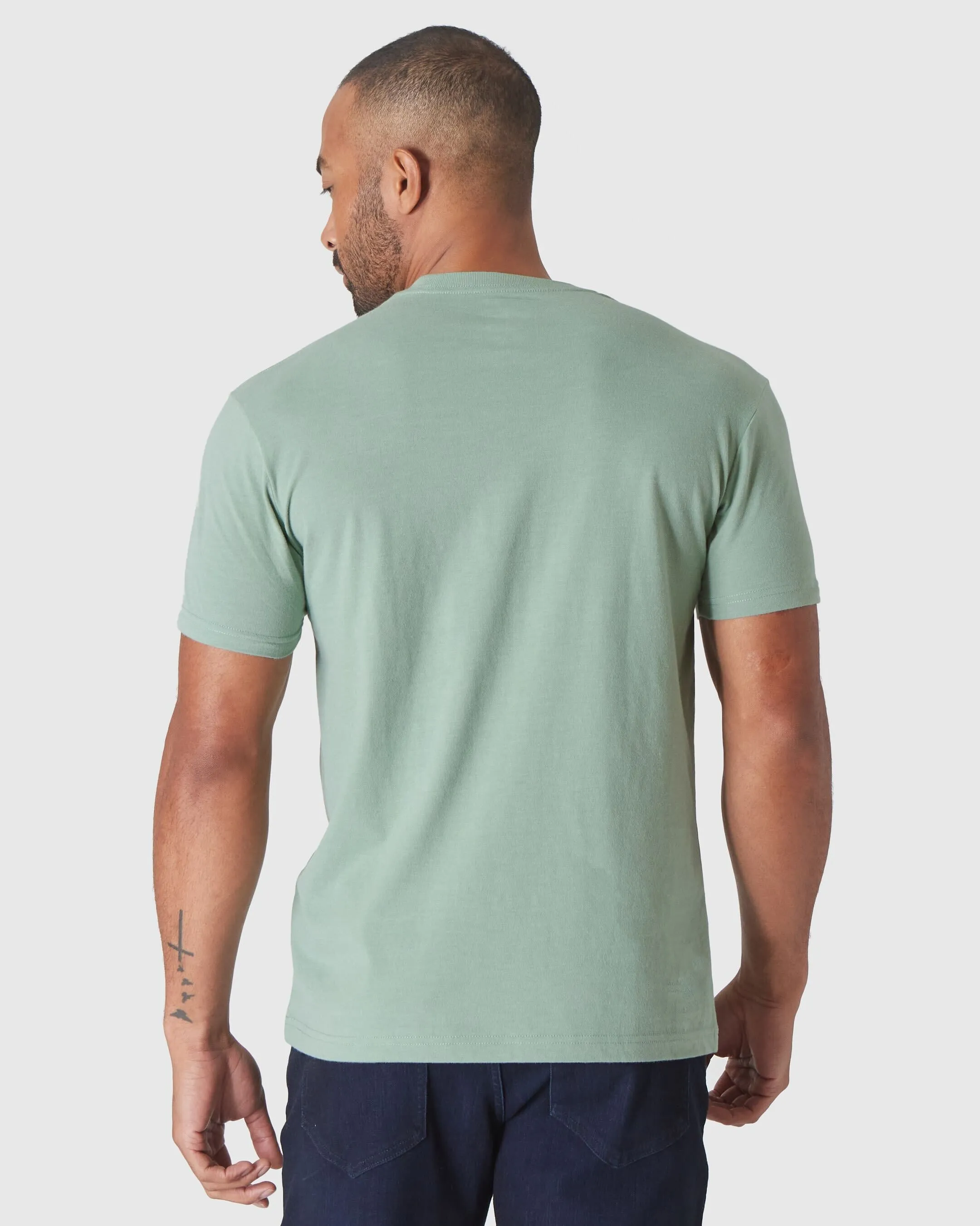 Heather Slate Green Short Sleeve Crew Neck T Shirt sold by True Classic product image thumbnail 3