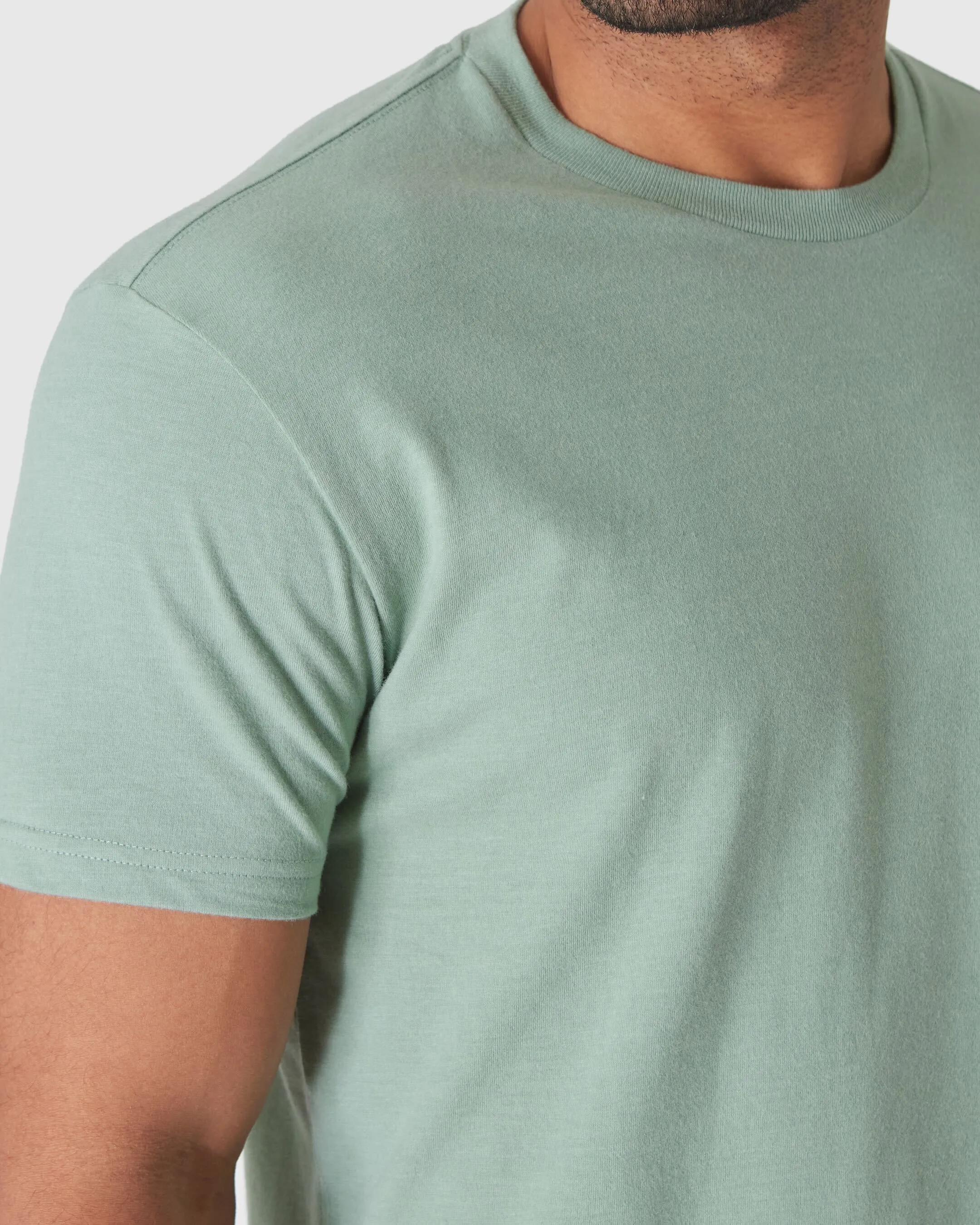 Heather Slate Green Short Sleeve Crew Neck T Shirt sold by True Classic product image thumbnail 5